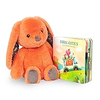 B. toys - Happyhues - Set di libri Coral Cutie - Set di libri e coniglietti di peluche