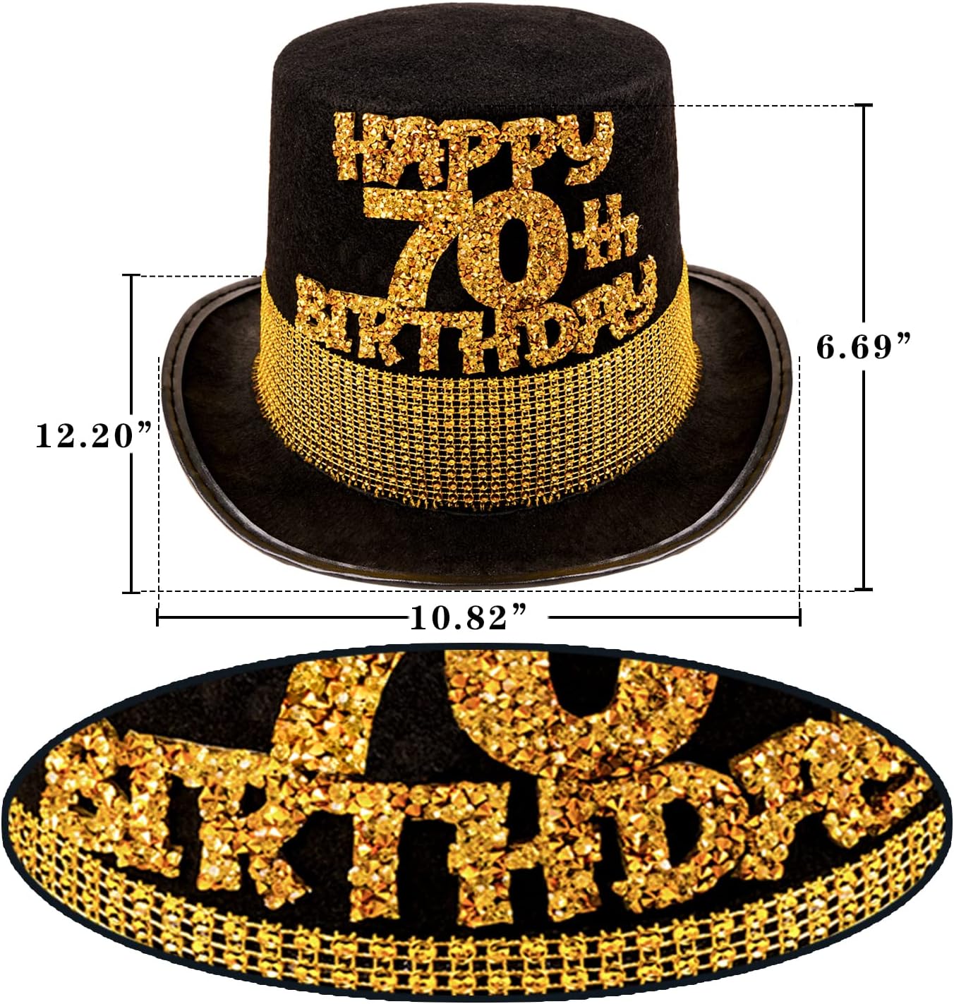 HnoonZ 70th Birthday Gifts for Men,70th Birthday Party Hat,70th Birthday Sash for Men,70th Birthday Favors,70 Year Old Birthday Hat,70 Birthday Sash