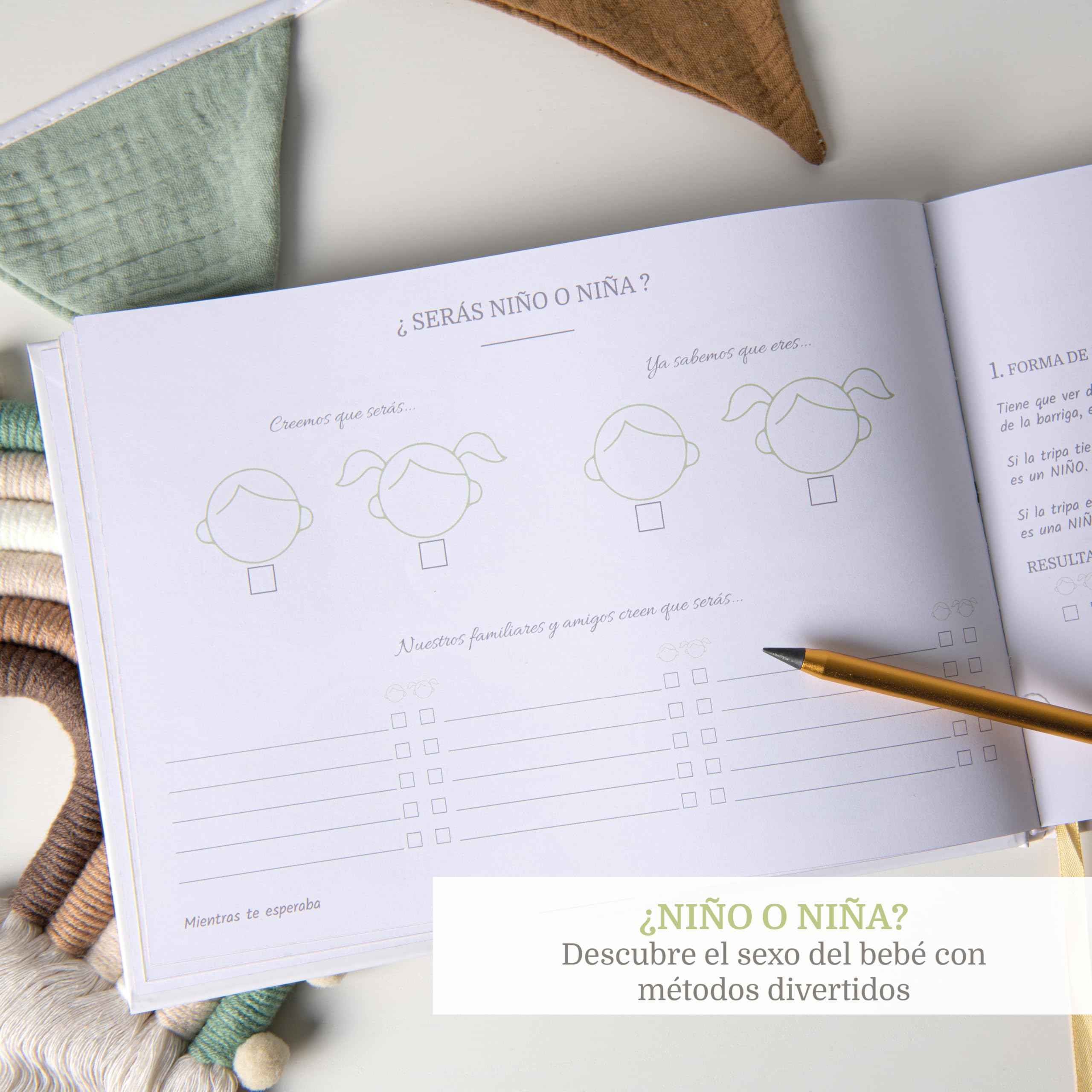 Diario Embarazo + Lápiz Metálico + Caja Regalo con Cierre Magnético | Album Embarazo | Libro Embarazo | Agenda Embarazo | Regalos Embarazadas Originales. (Español)