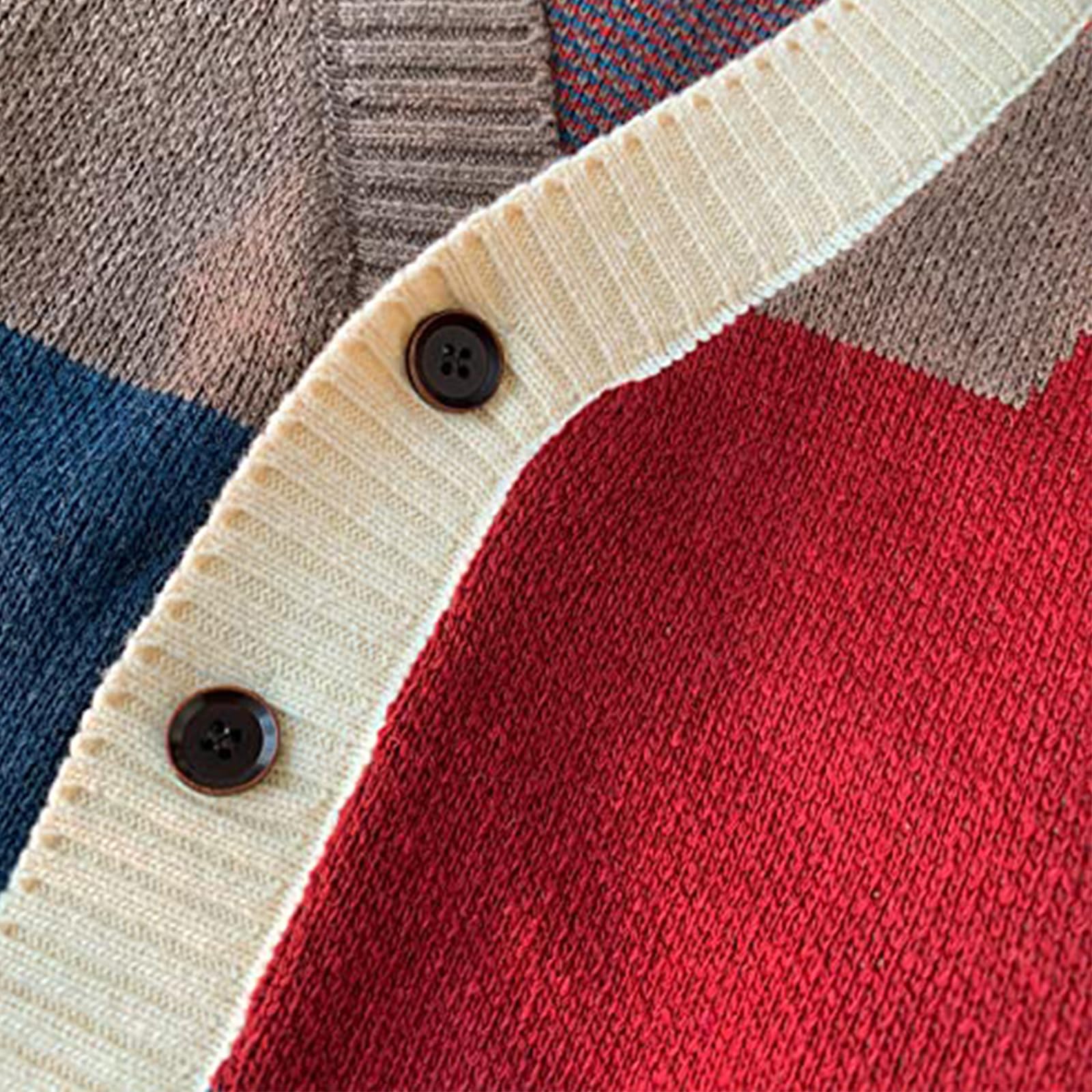 GURUNVANI suéter de la Chaqueta para los Hombres de Punto suéteres de Manga Larga con Botones