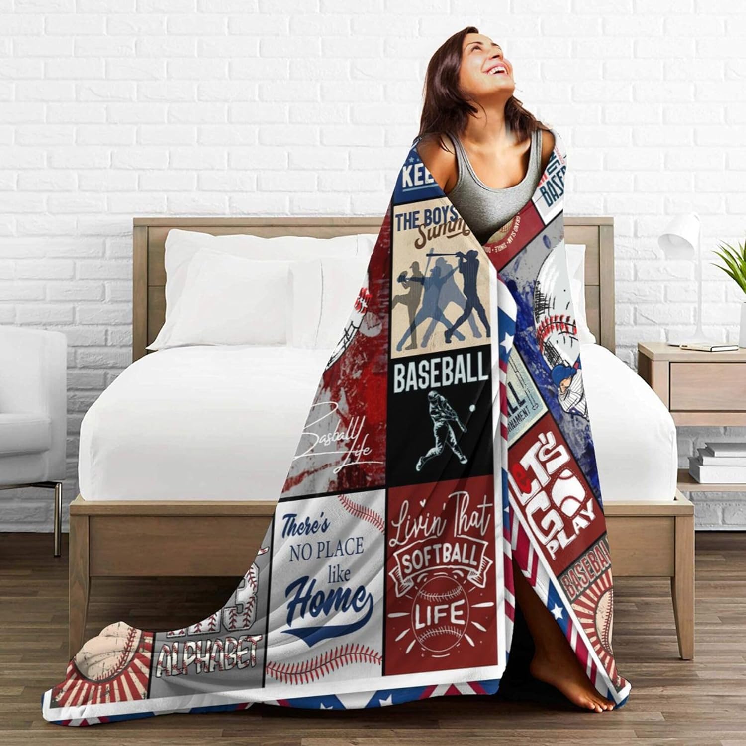 Baseball Throw Blanket 320gsm Kids Blanket Fluffy Cozy Soft Warm Plush Lightweight Decorative Blanket Gifts for Boys Girls Women Men Baby, Blankets Quilt for Bed Sofa Chair Couch (Baseball 2, 60"x50") - Image 6