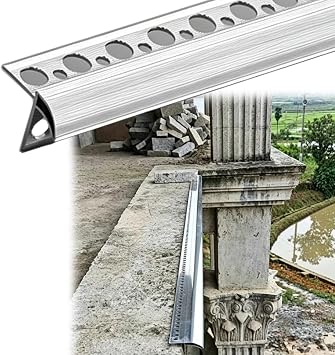 LZMZMQ Heavy Duty Roof Drip Edge Trim, 1 2 3 4 5 6 7 8 9 10 M Rain Drip Guard Above Door, Wall Cap Cover Trim to Stop The Rain from Entering(30mm(1.2in),7M(23FT))