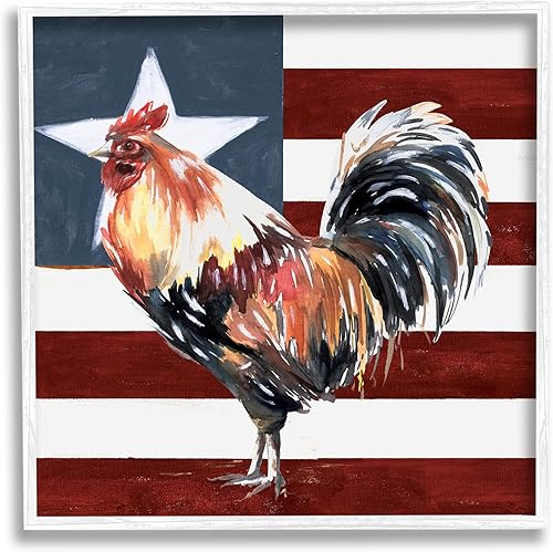 Miniatura 8 de Stupell Industries Bandera americana de una estrella de Estados Unidos, diseño de White Ladder