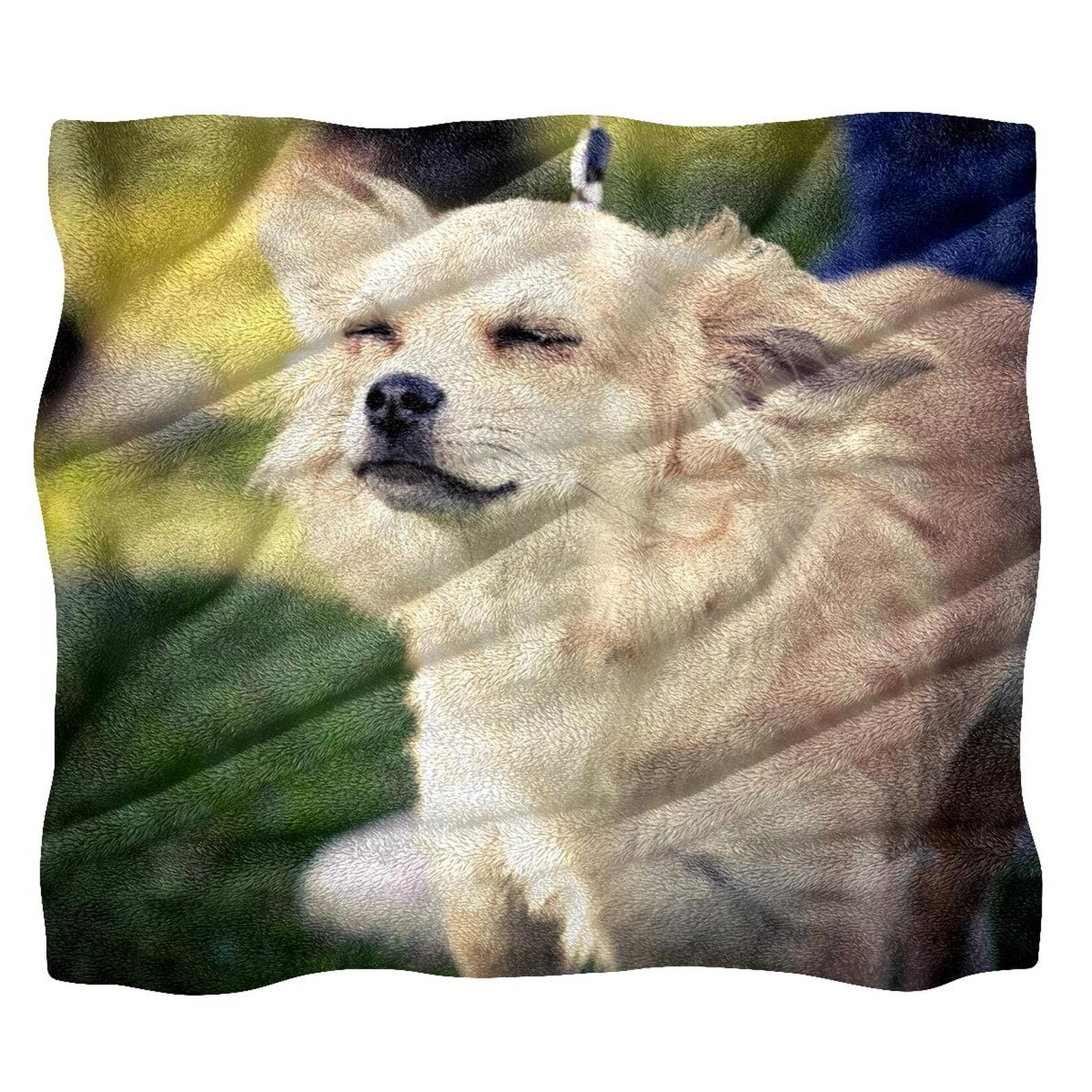 Couverture de sieste douce motif chien pour des instants cocooning au salon