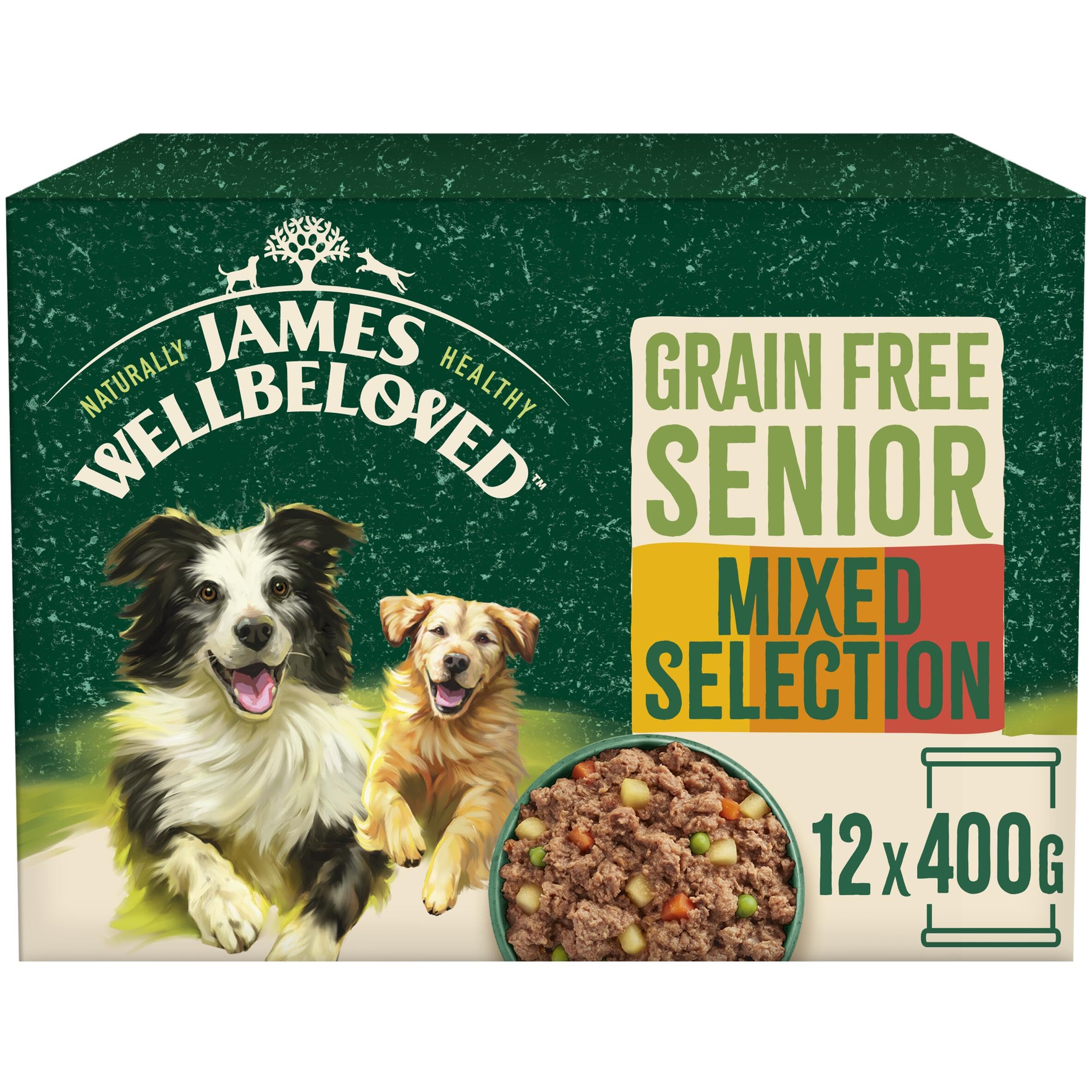James Wellbeloved 12 X 400G Grain Free Senior Dog Food Tins Chicken Turkey Lamb