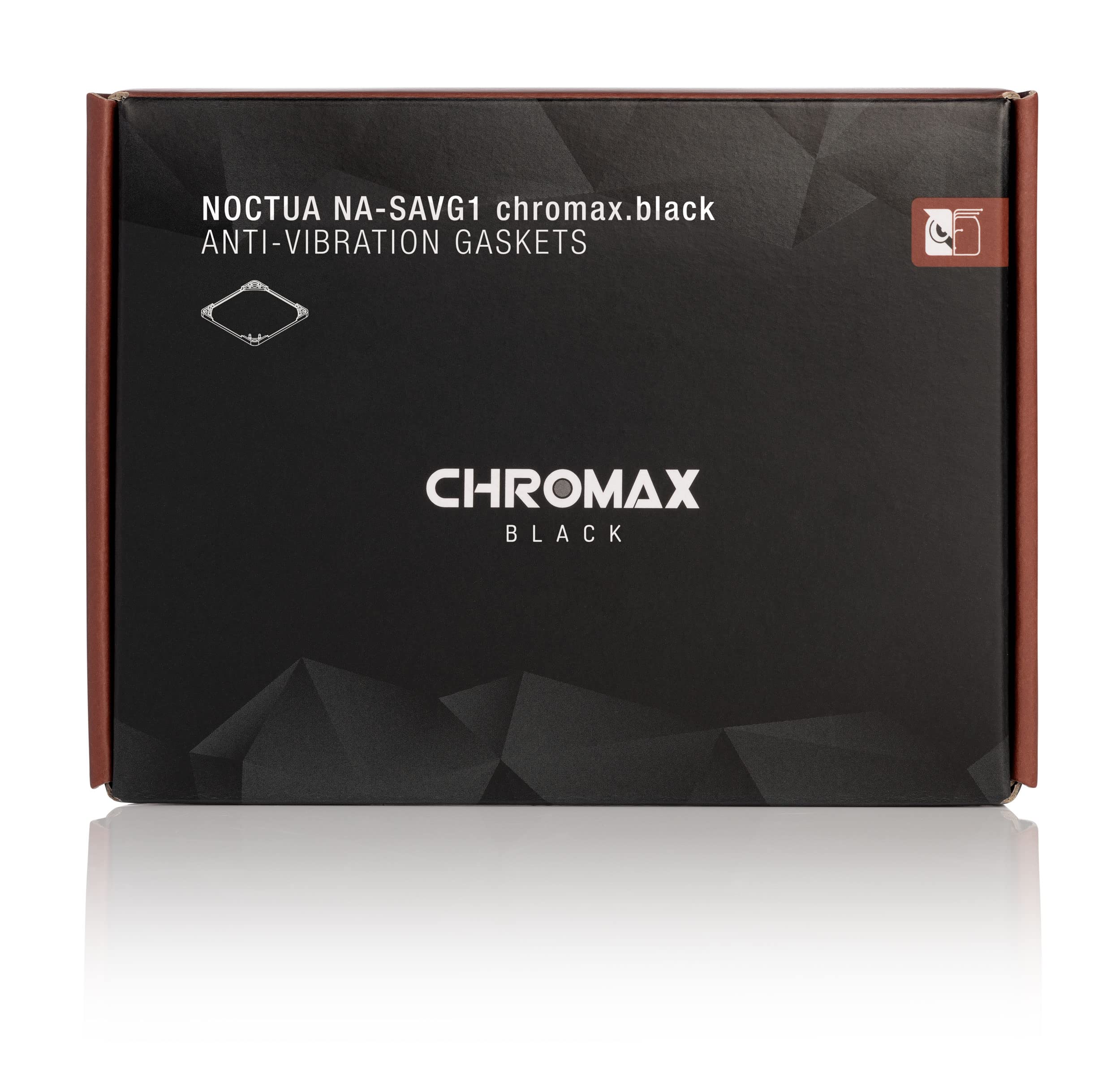 Noctua NA-SAVG1 chromax.black, Uszczelki Antywibracyjne do Wentylatorów 120x25 mm (3 w Zestawie, Czarne)