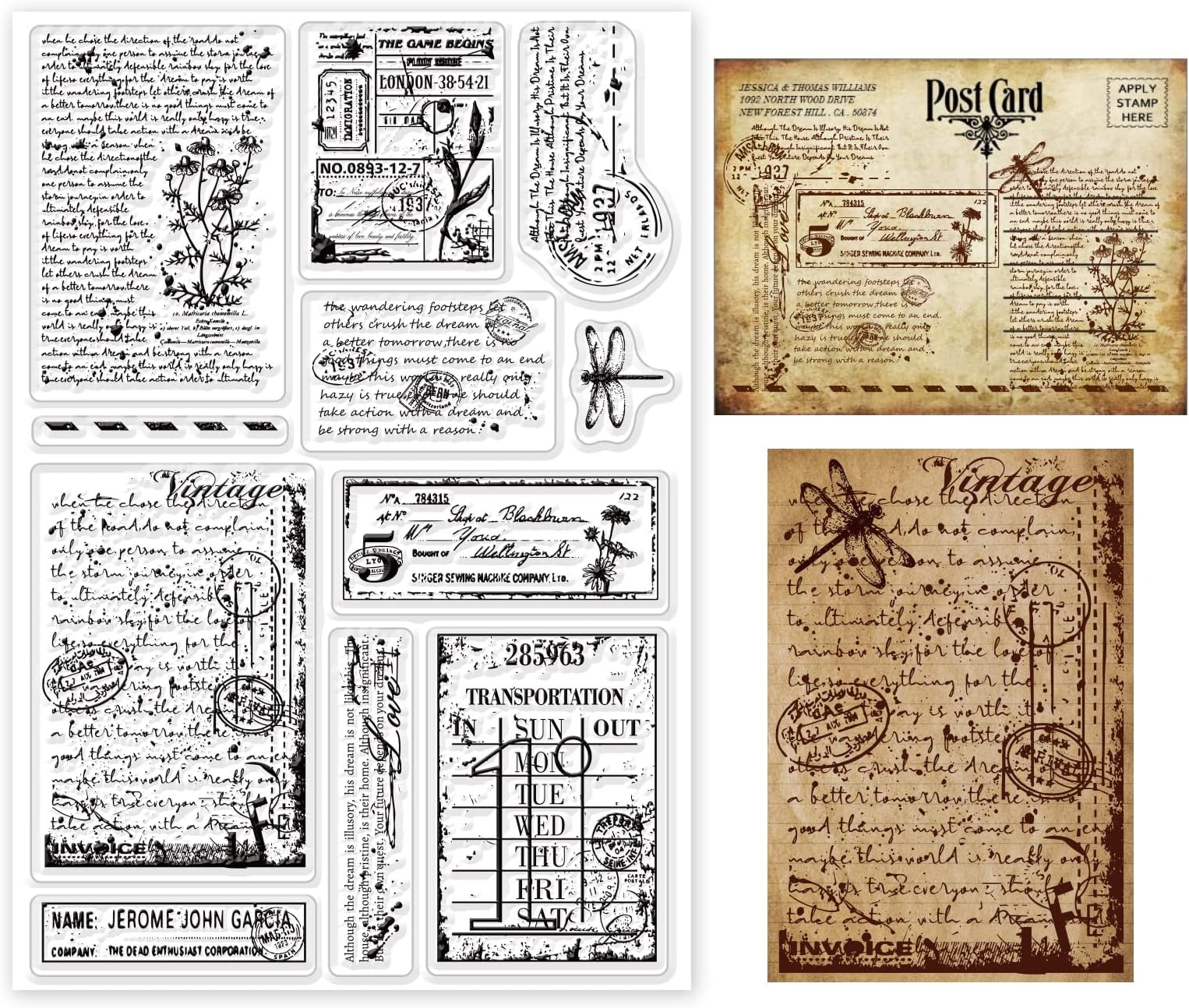 Tim Holtz Cling Postzegels 7 X8.5-Field Notes