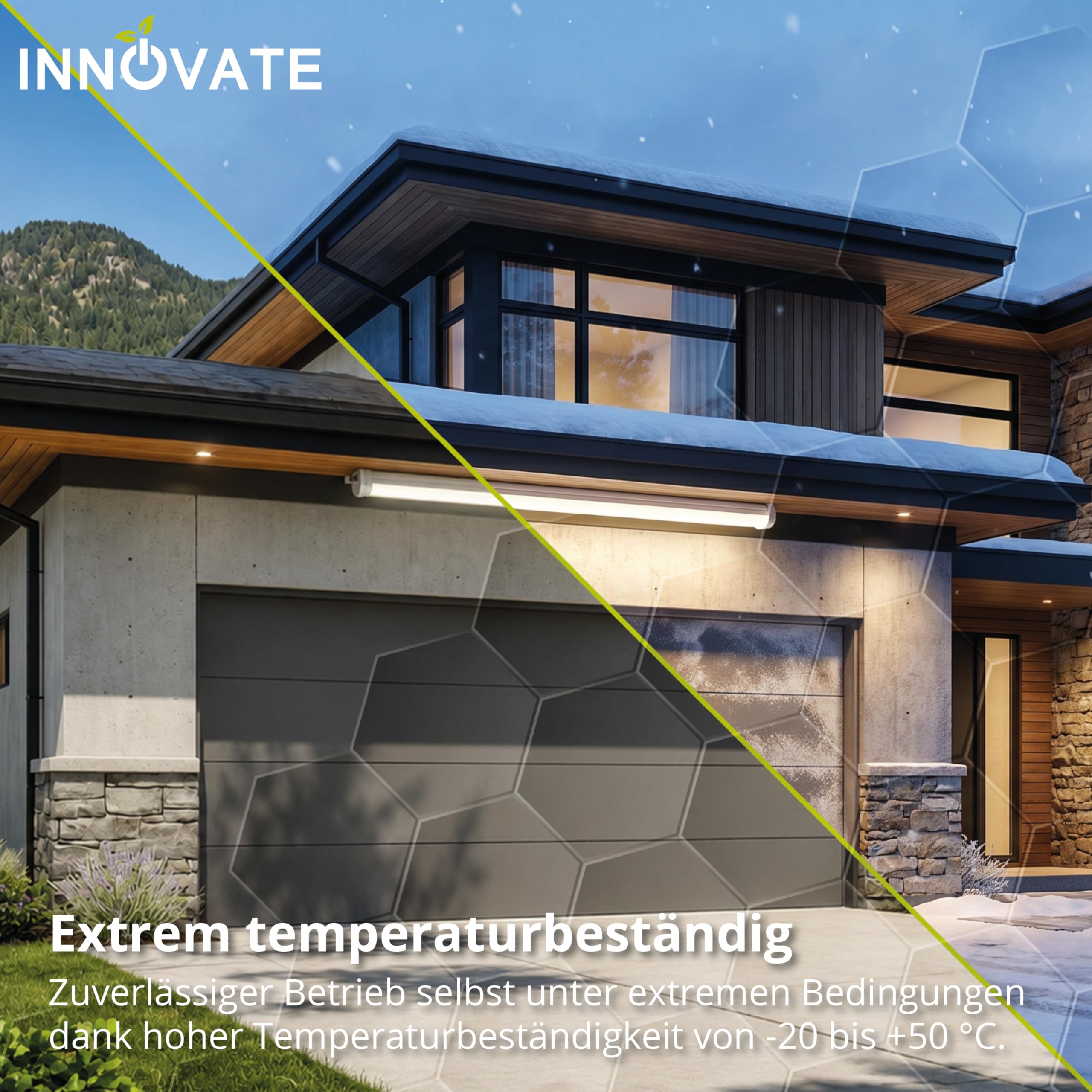 INNOVATE LED Feuchtraumleuchte mit Bewegungsmelder 130 cm 1 Stück [36W IP65 IK08 4000K 4000lm] Werkstattlampe Kellerlampe LED Deckenleuchte mit Bewegungsmelder Werkstatt Garage I Unterbauleuchte Küche