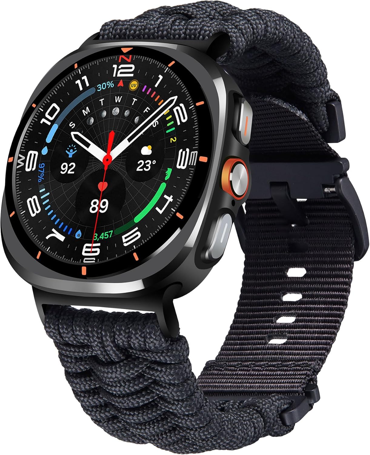 BINLUN Watch Bands Compatible with Samsung Galaxy Watch Ultra 47mm Smartwatch Replacement Band Braided 550 Paracord Nylon Sport Strap for Men Women
