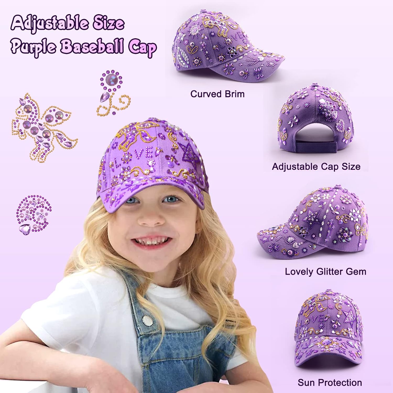 Easter Gifts for Kids 4 5 6 7 8 9 10 12 Years Old-Decorate Your Own Water Bottle Baseball Cap with Stickers, Birthday Easter Gifts for Girls, DIY Arts & Crafts, School Supplies for Teen Girls