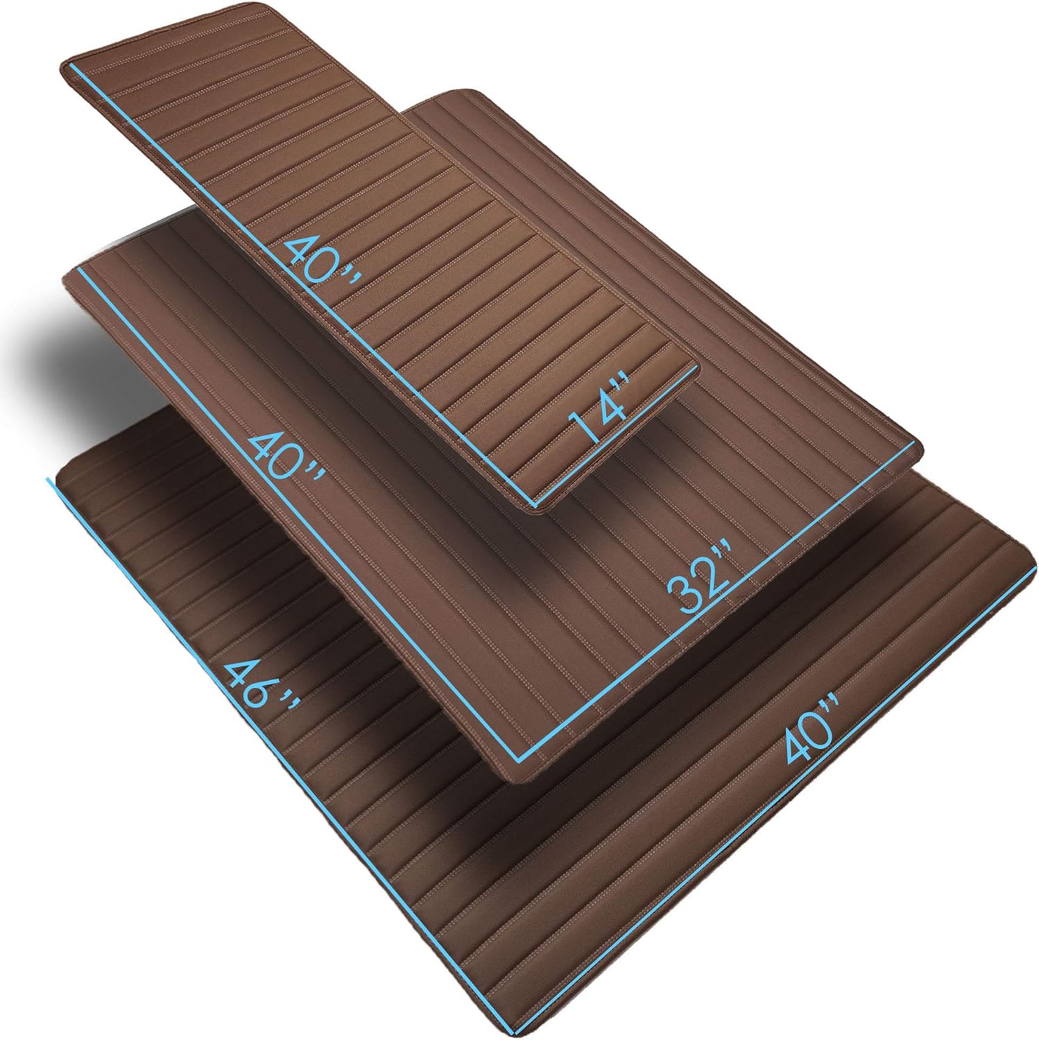 FH Group F16500BROWN-46 Deluxe Heavy Duty Faux Leather Flat Stripe Multi-Purpose Brown Automotive Cargo Liner fits most Cars, SUVs, and Trucks, 46 inches