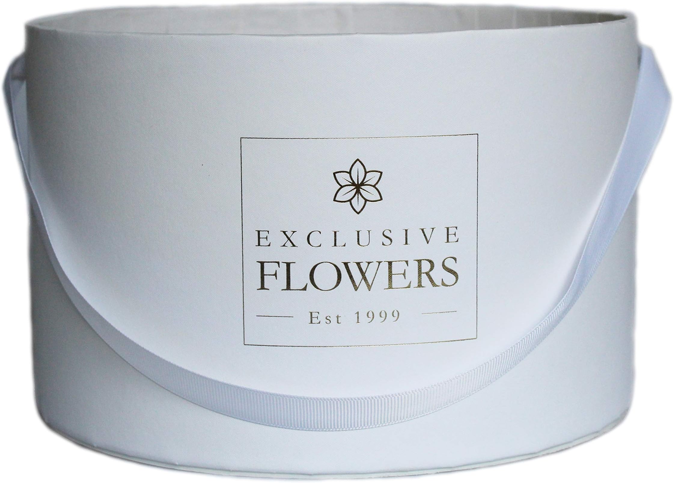 Gift Box Round Luxury Flower Box Wedding decor Handmade in Europe 3 sizes 4 available colors ExclusiveFlowers (White)