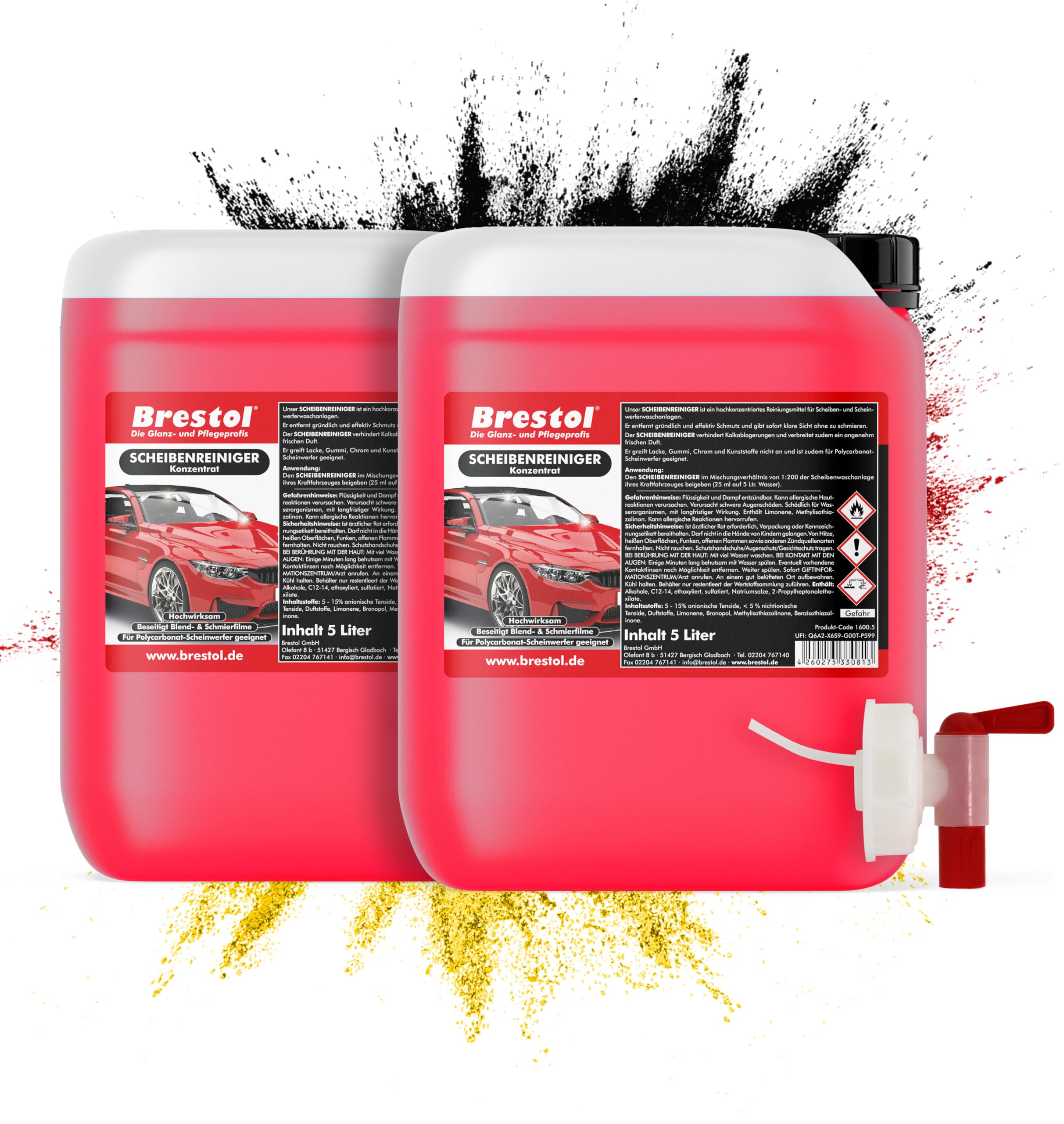 Dischi detergente concentrato (10 litri) – - Con Rubinetto 51 mm – (= 2000 litri pronto all' uso) – con fresco profumo – Autolavaggio ausiliario