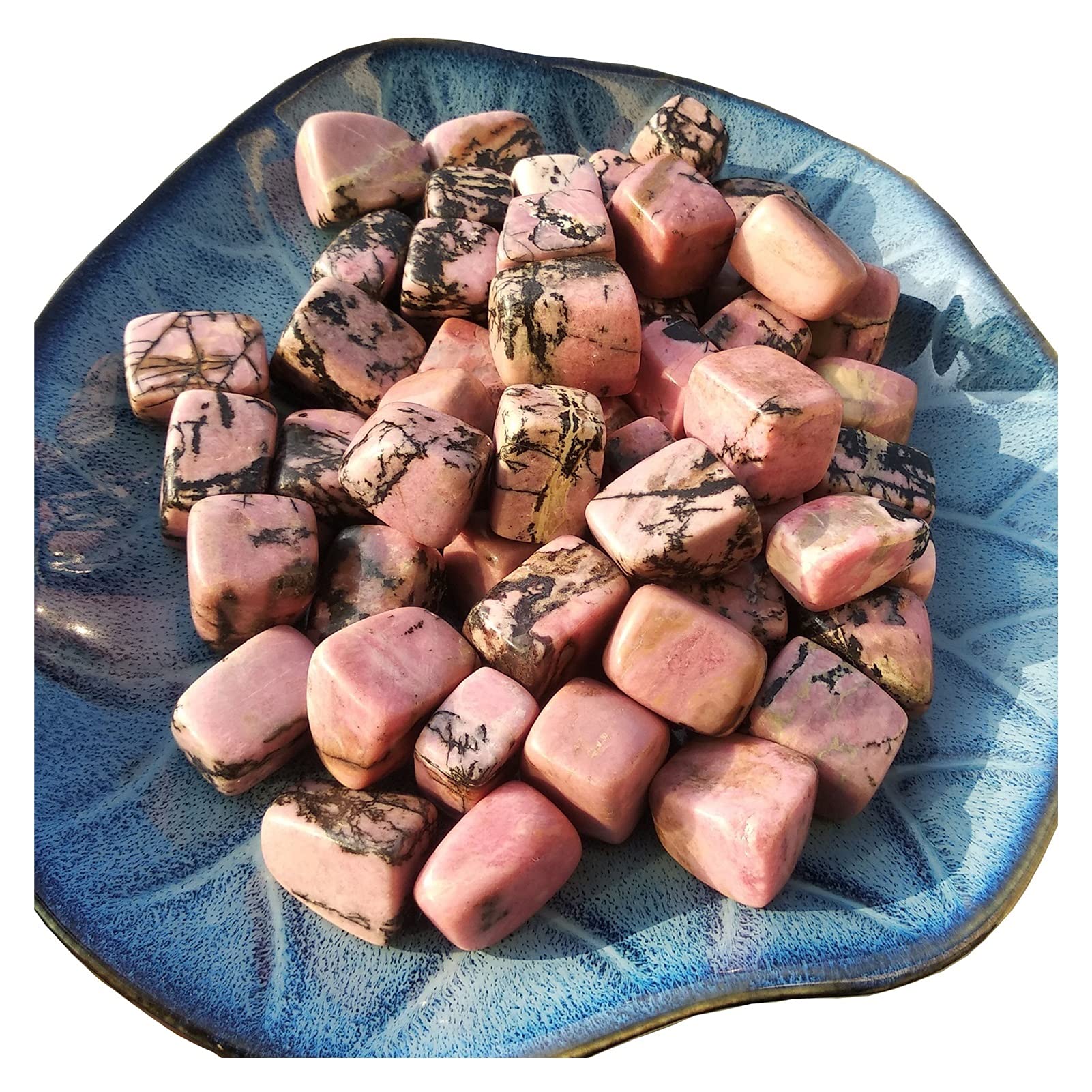 Rhodonite sèche-linge et quartz rose : pierres naturelles brutes de guérison JCAKES (200g)