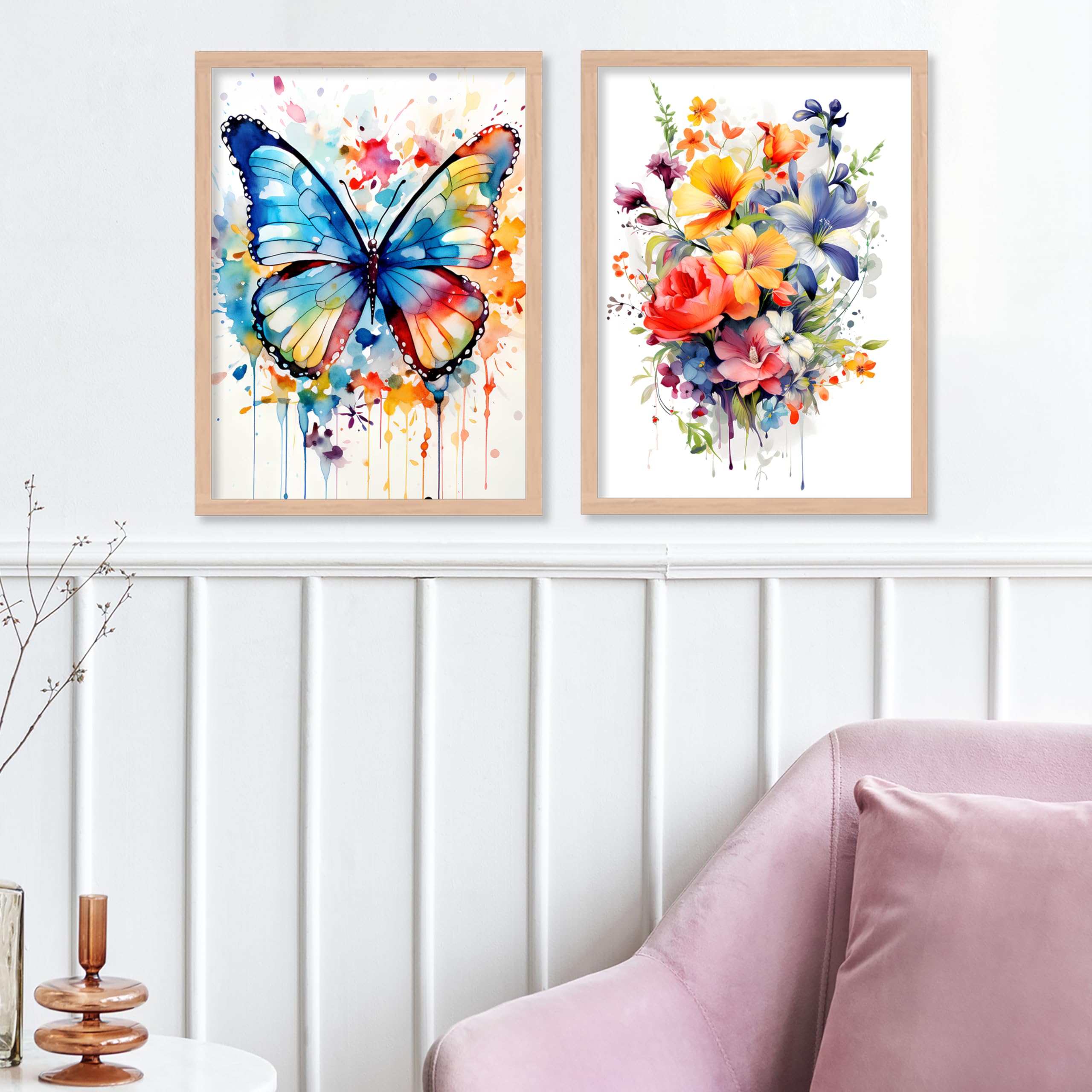 BANGERZ Premium Wall Decor Paintings For Living Room Hotels, Aesthetic Paintings For Wall Decoration - Decorative Poster Frames For Bedroom Wall Decors (Set of 4) (Medium, Artwork 1) 2
