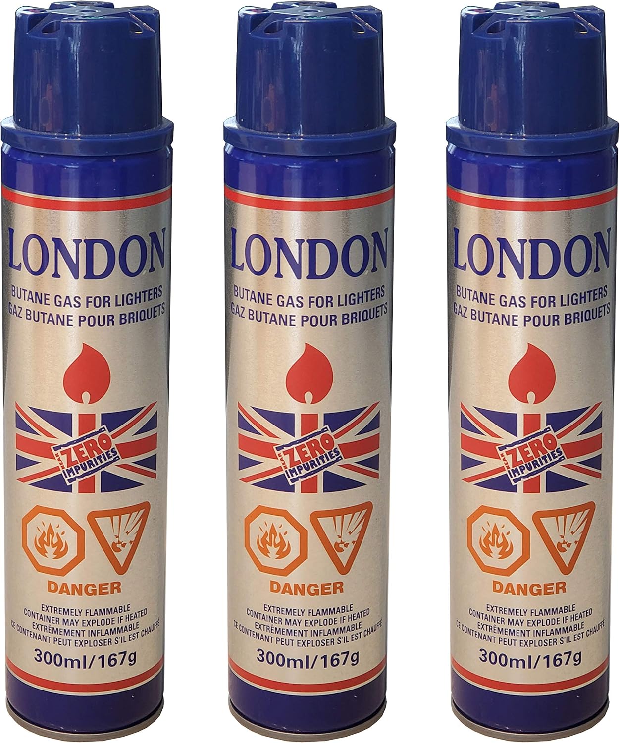 London Butane Gas for Lighters 3 Large Cans 300ml Amazon.ca Health