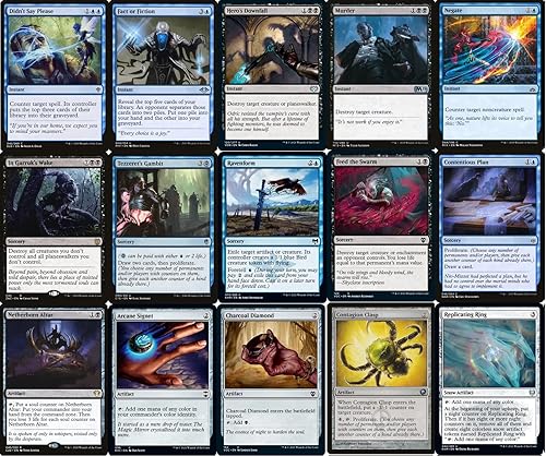Miniatura 4 de MTG Decks & More Compatible con Magic The Gathering: Elite Toxrill Horror Commander Deck – Dimir – Azul Negro – EDH – 100 cartas – Personalizada –