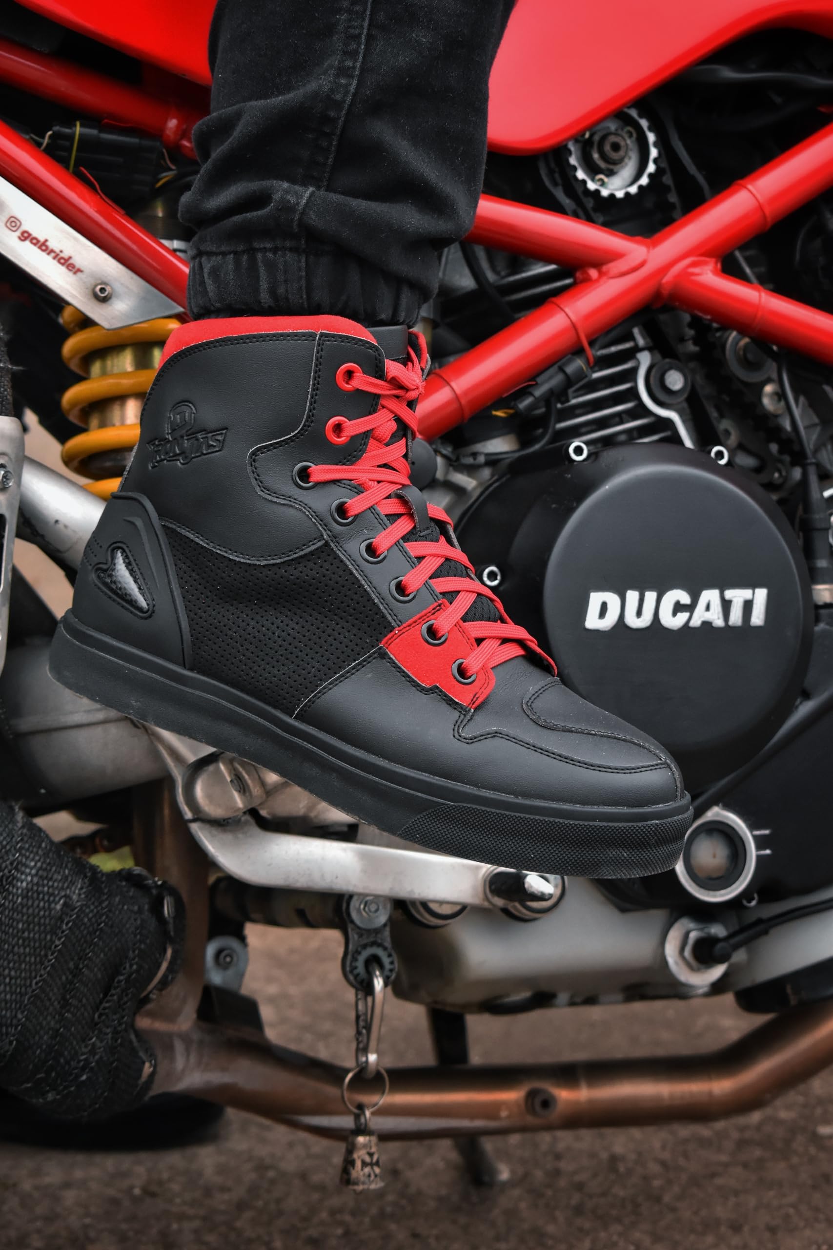Grapelet Scarpe Moto Uomo,Stivali Moto Traspiranti Uomo,Scarpe Motocross Casual con Pelle Rinforzata,Cavigliere,Antiscivolo,Cerniera Lateral Nero