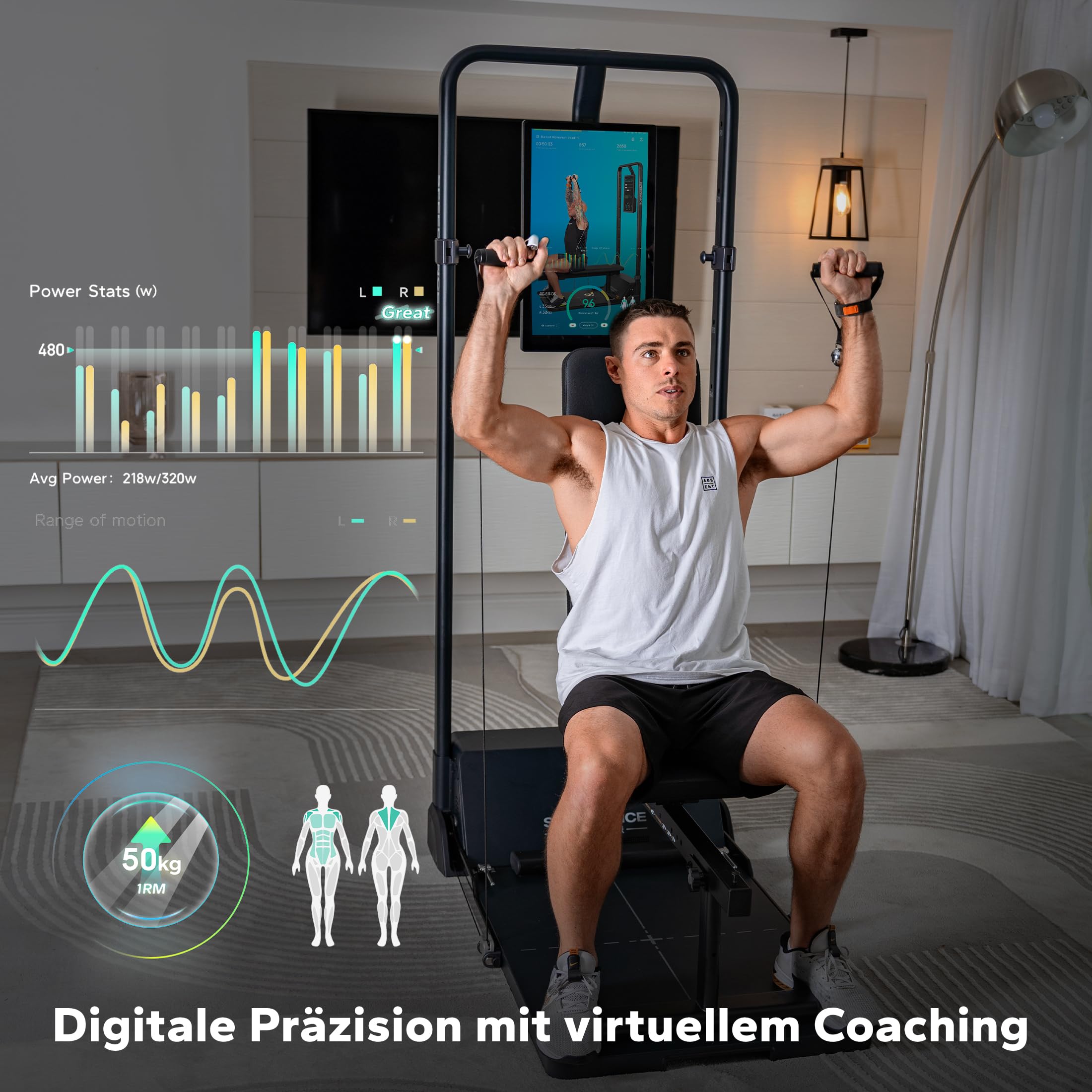 Speediance AI-Gesteuertes Smart Home Gym System - Multifunktionale Smith-Maschine & Ganzkörper-Krafttrainingsgerät, All-in-One Fitnessmaschine mit Digitalen Gewichten und Virtuellem Trainer