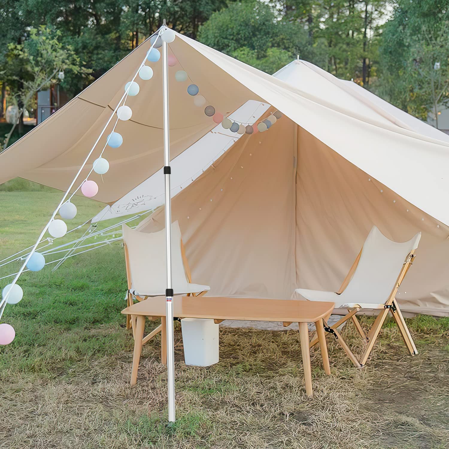 Gimisgu Barre télescopique pour tentes, barres de tente réglables en aluminium 90-230 cm, poteaux de tente de camping avec sac de rangement
