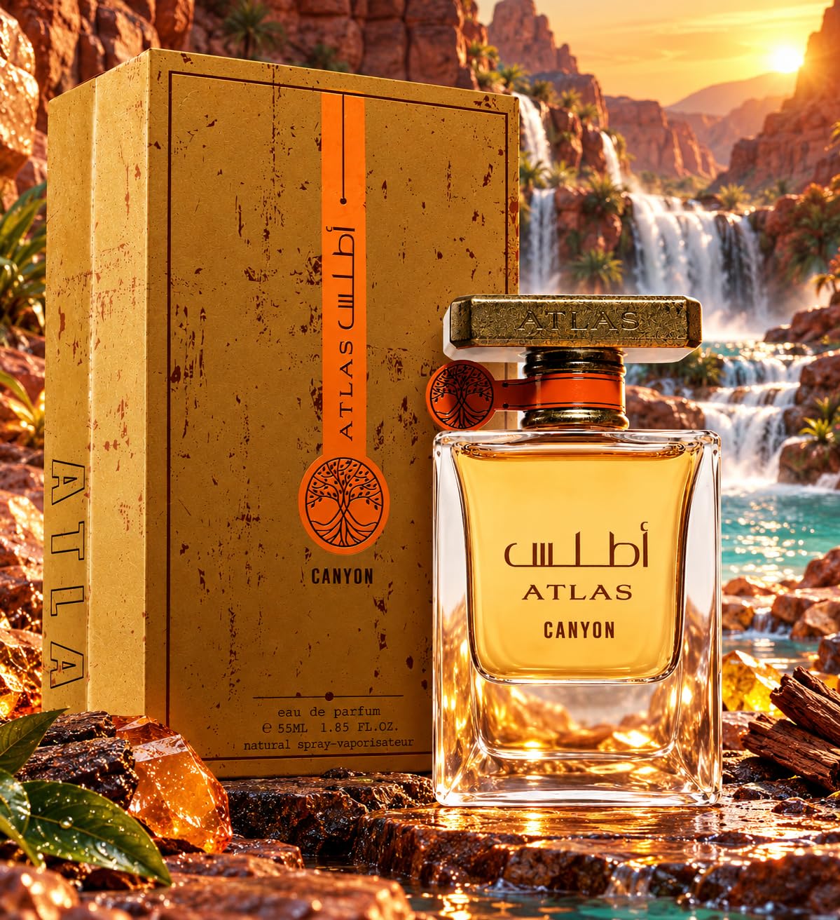 ATLAS CANYON – Eau de Parfum profumo arabo Unisex da 55 ml - un campioncino in omaggio da 35 ml da borsetta