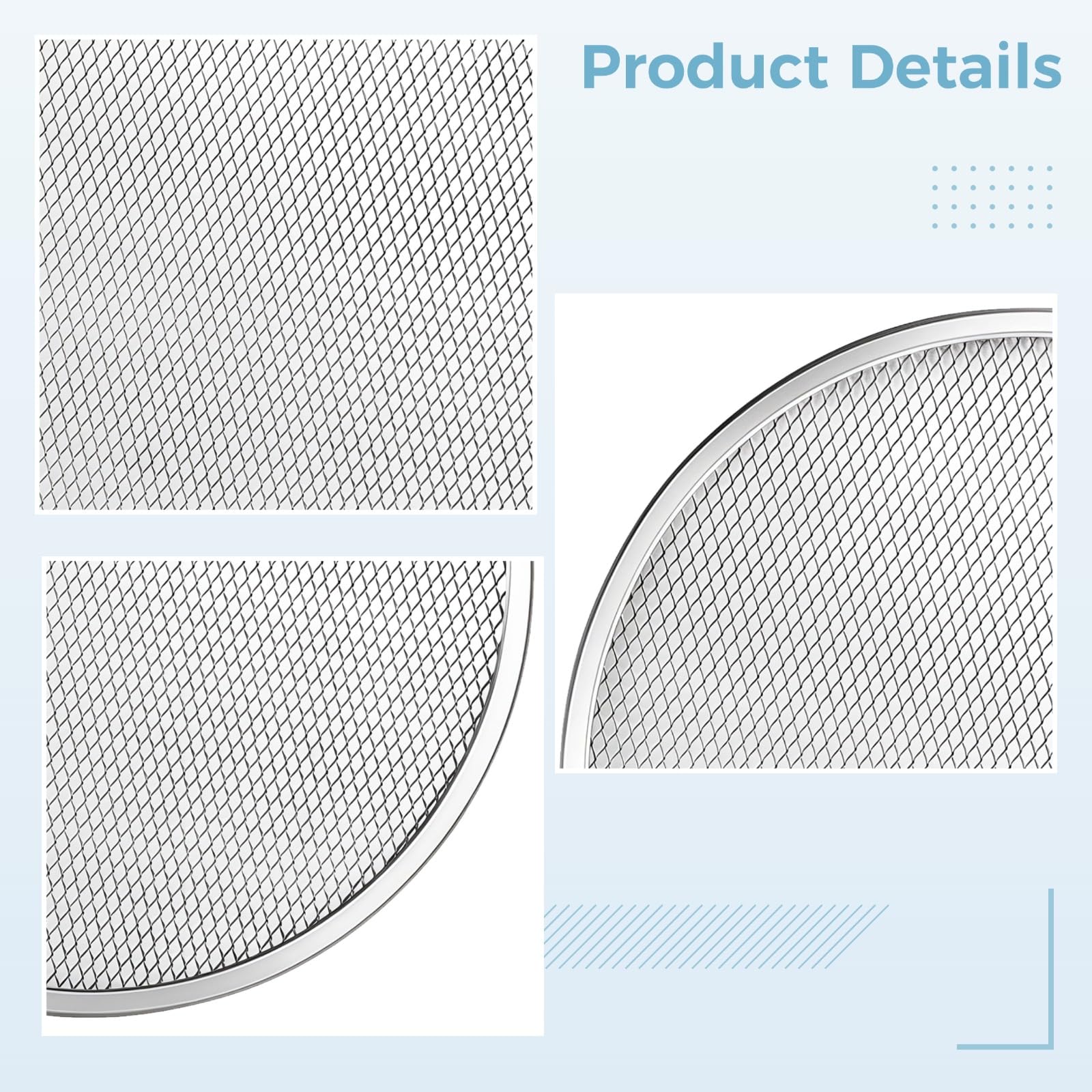 4 Stk. Pizza-Screen 12 Zoll / 30,5 cm, Aluminium-Pizzablech, Pizza-Backblech mit Diamond-Mesh-Design, Pizzablech für den Ofen, Pizzaform zum Backen, Rösten und Grillen