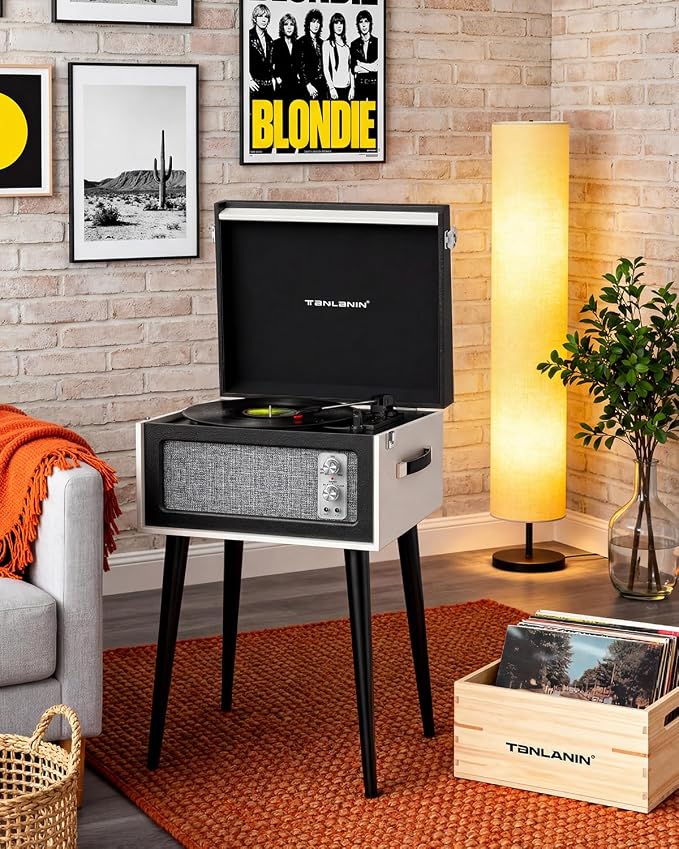 Tocadiscos Retro Negro con Bluetooth y USB de 78 RPM miniatura 6