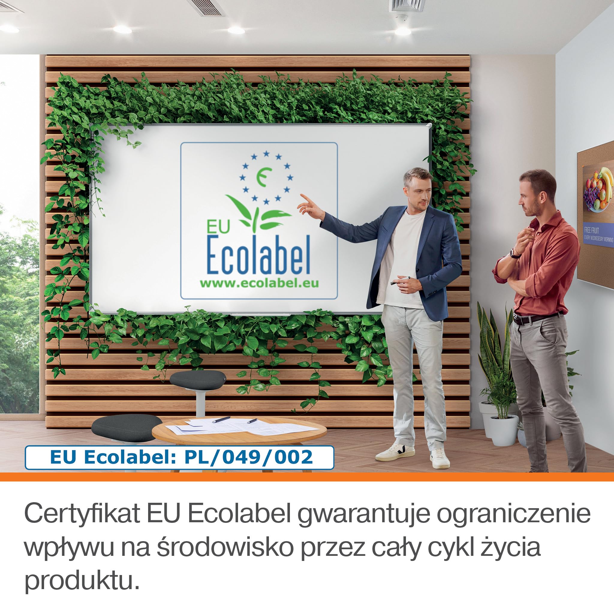 Nobo Emaliowana tablica magnetyczna 600 x 450 mm, listwa aluminiowa, montaż narożny, z długopisem do tablicy, Premium Plus, biała, 1915143