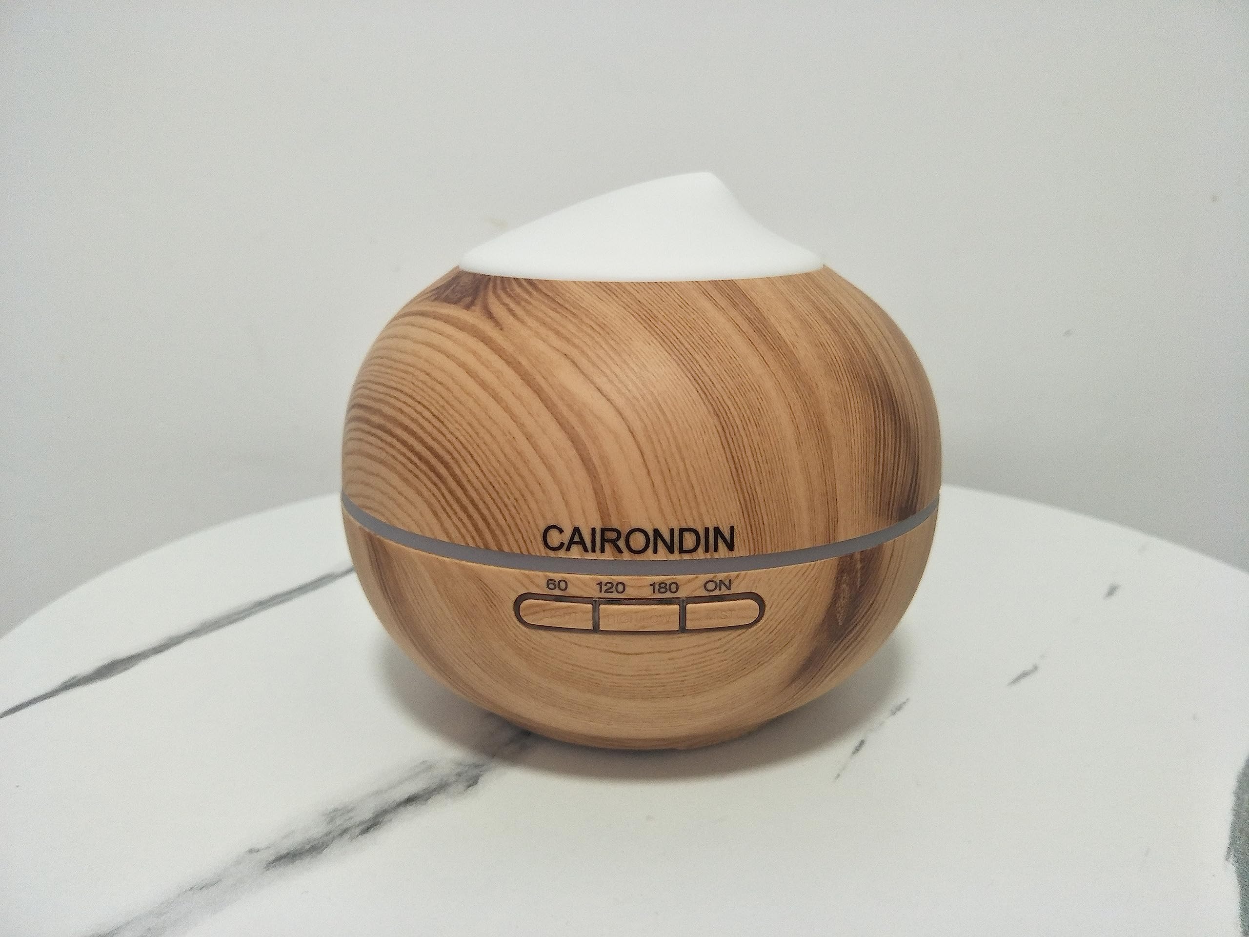 CAIRONDIN 200ml Ultrasonic Cool Mist Humidifier for Bedroom Home Office Spa, Waterless Auto Off, 7 Color Lights Changing, Wood Grain