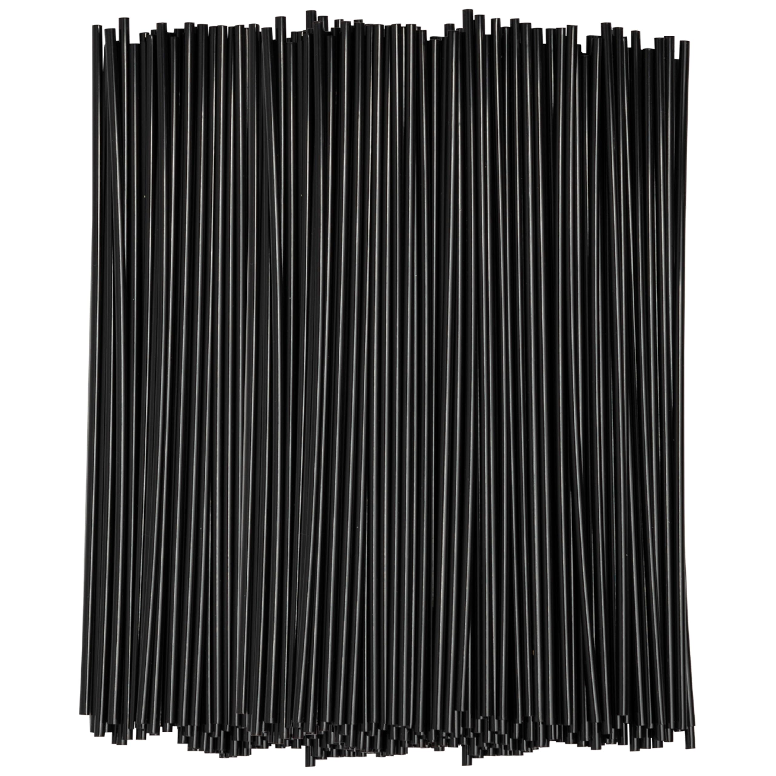 Comfy Package [7 Inch - 1000 Count] Black Coffee Drink Stirrers & Cocktail Straws - Disposable Plastic Sip Stir Sticks for Hot & Cold Beverages