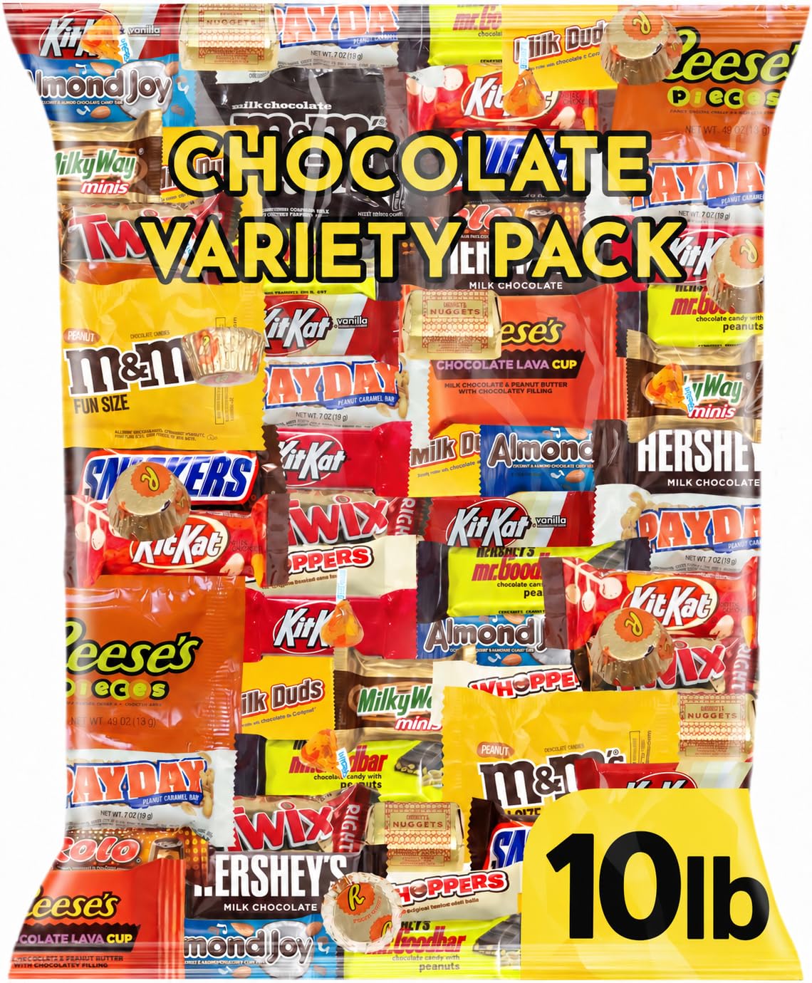 Halloween Bulk Chocolate Candy Variety Pack 10 lb, Fun Size Assorted