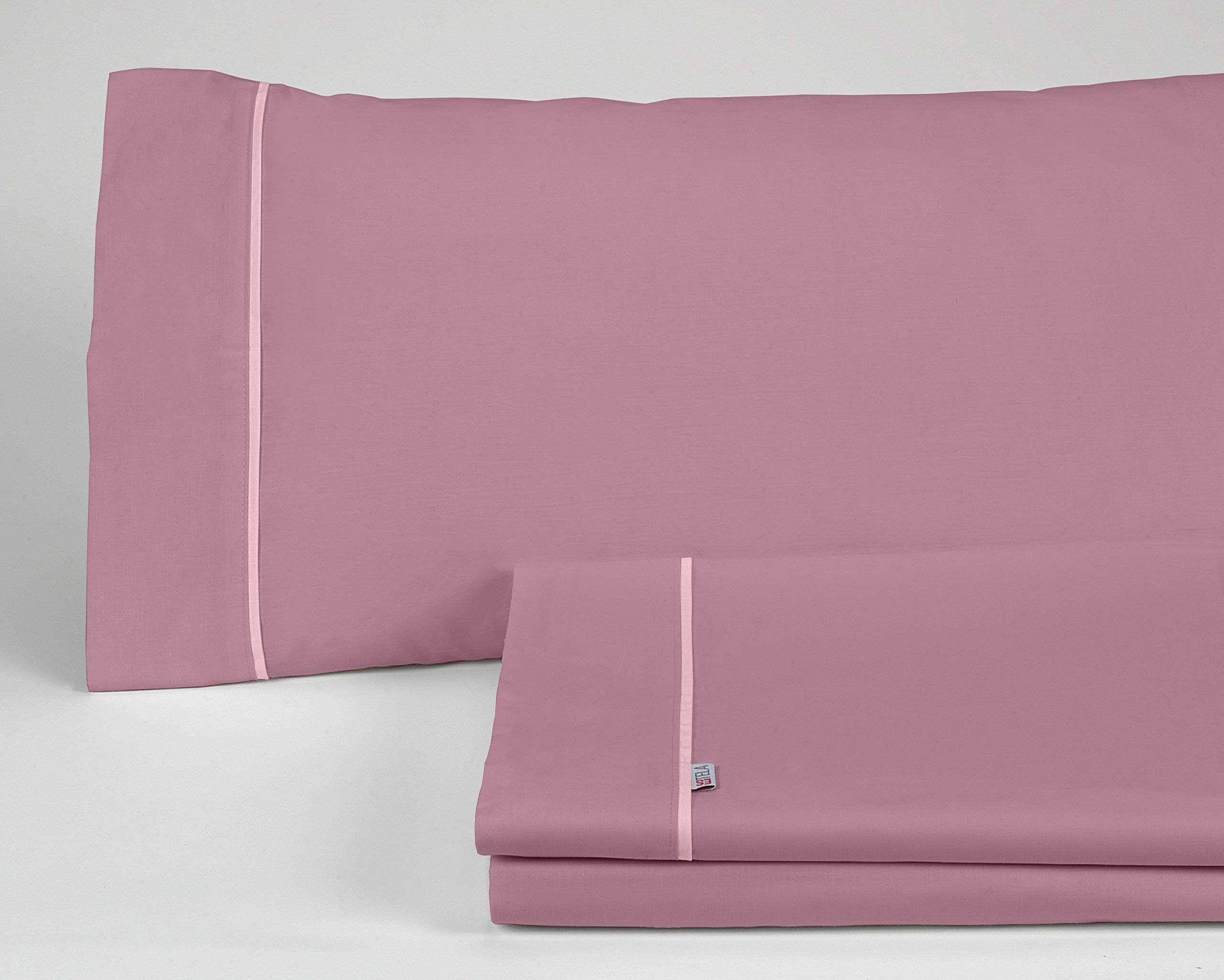 Juego de sábanas liso color cuarzo Cama de 180 (4 piezas) - 50% algodón / 50% poliéster - 144 hilos. Gramage: 115