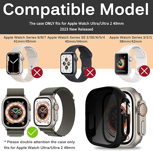 Miniatura 2 de Miimall Funda de privacidad para Apple Watch de 1.732 pulgadas SESE 2 Series 654, parachoques con protector de pantalla de privacidad de vidrio