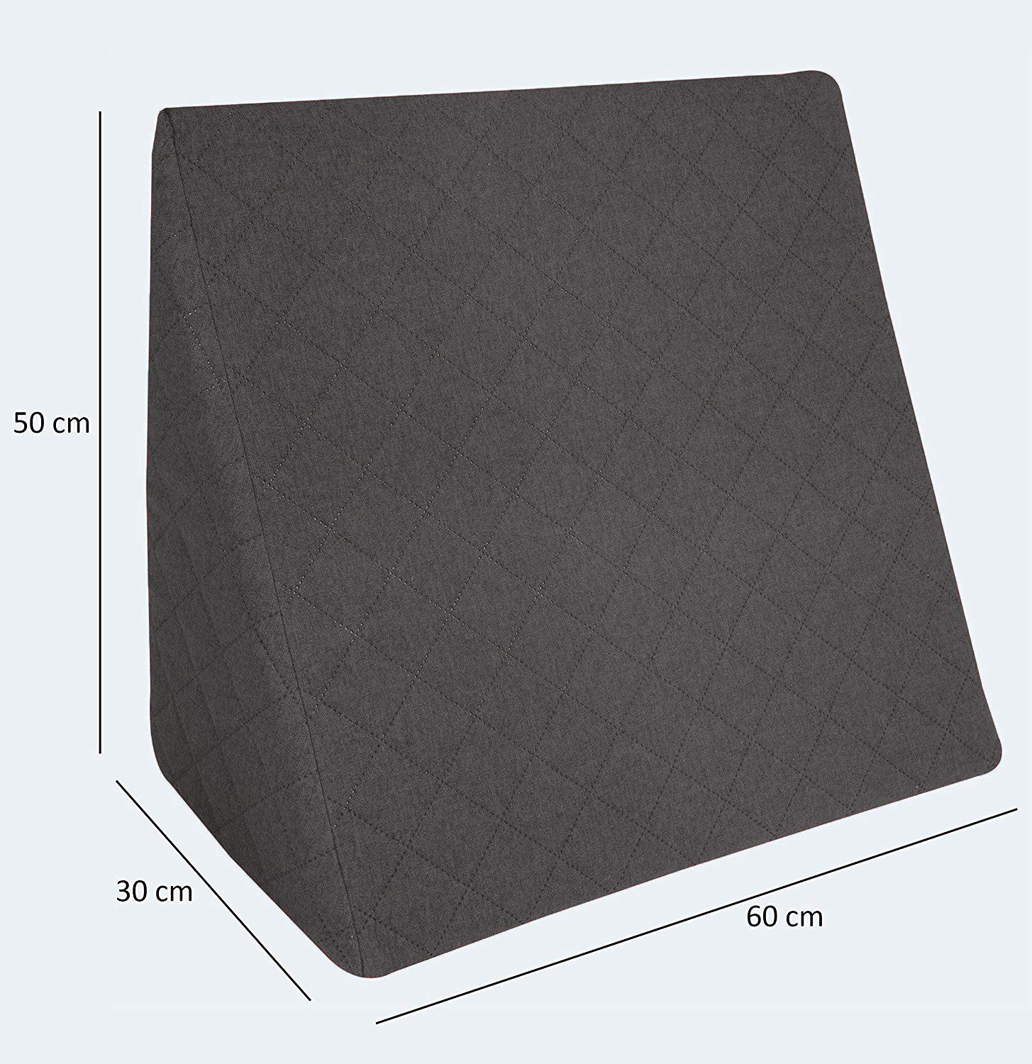 Rückenkissen 60x50x30 cm - Komfortables Lesekissen für Bett und Sofa. Formstabile Rückenlehne ideal zum Lesen oder als Gaming Kissen. Vielseitiges Rückenkissen. Anthrazit