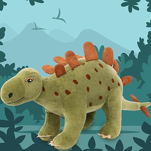 Miniatura 3 de Muñecas de peluche de dinosaurio, animales de peluche y lindas almohadas para decoración del hogar para niños de 15.75 pulgadas (verde)