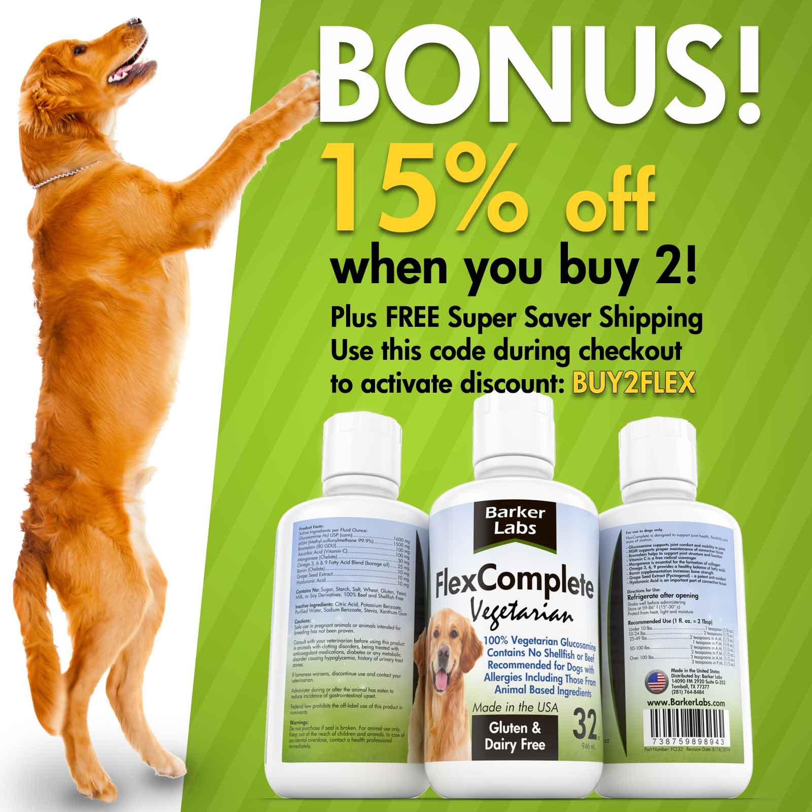 Buy Liquid Vegetarian Glucosamine for Dogs Joint