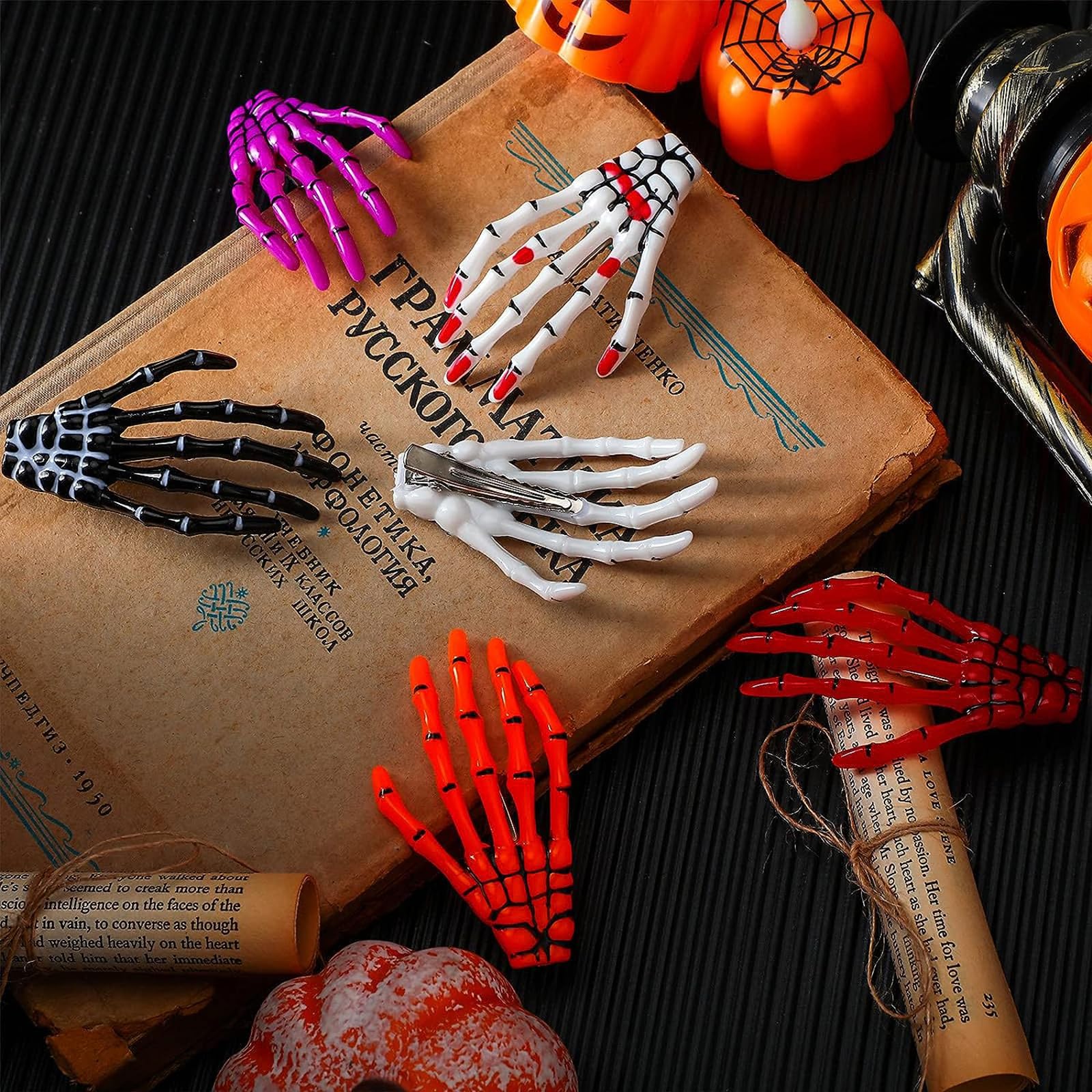 Amazon.com : 20 Pcs Halloween Skeleton Hair Claw Clips, 10 