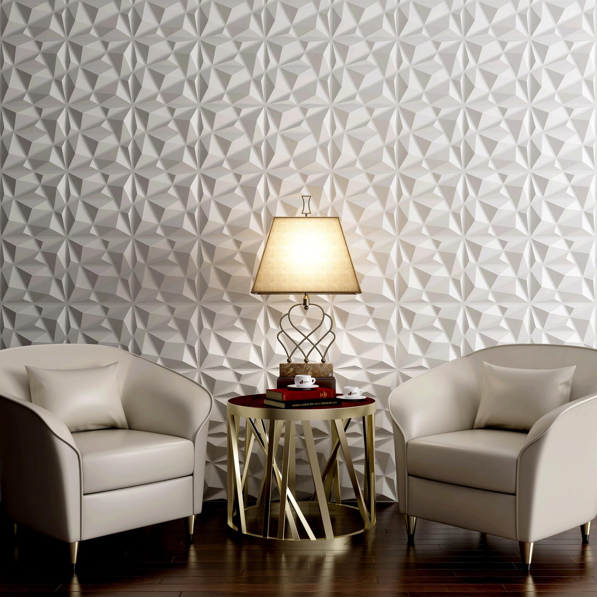 MIX3D Paquete de 33 paneles de pared 3D, paneles decorativos modernos para decoración de paredes interiores, paneles de revestimiento de pared de PVC para sala de estar, vestíbulo, dormitorio, hotel,