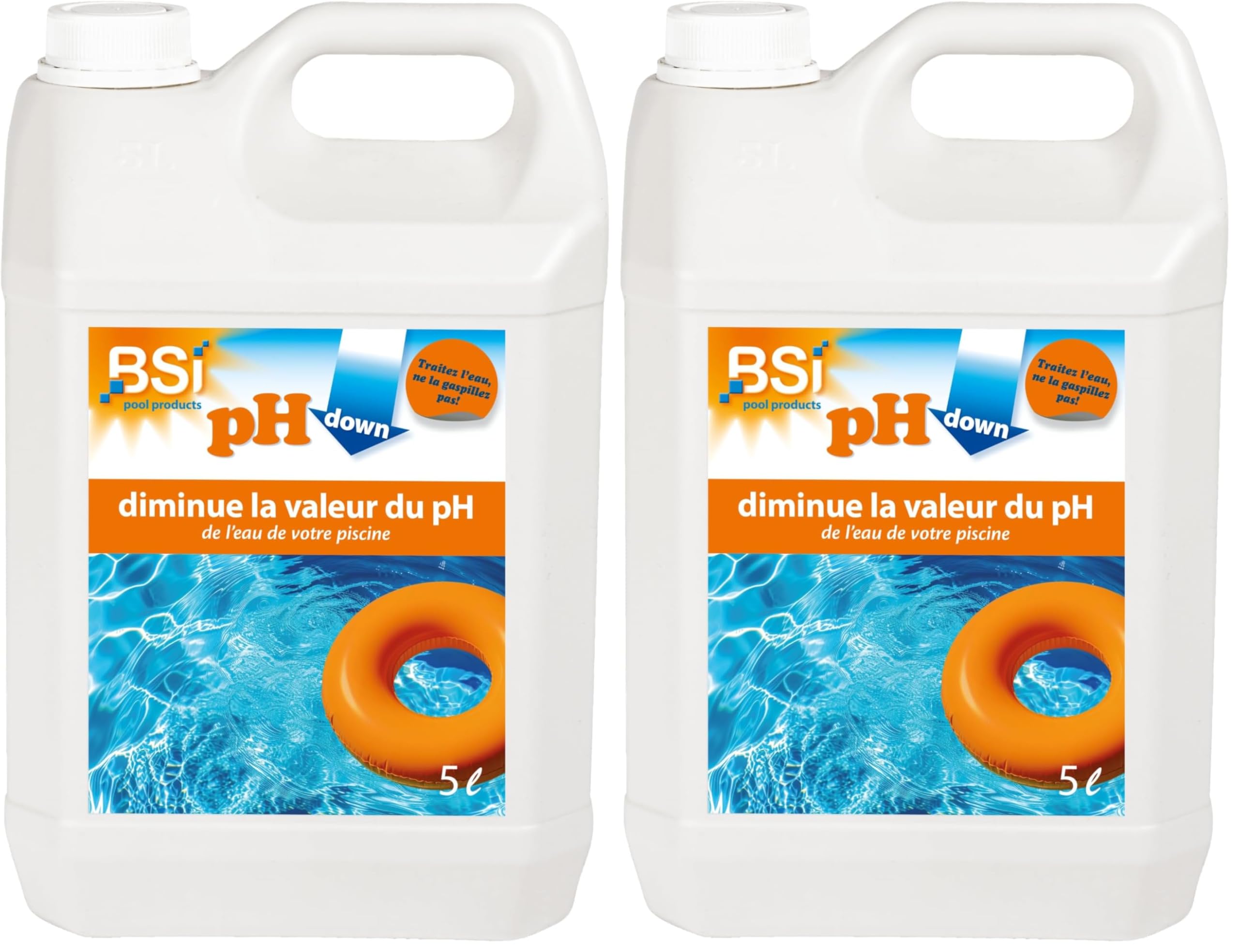BSI - pH Moins - Liquide - Diminue et stabilise Le pH - Piscine - 5L (Lot de 2)