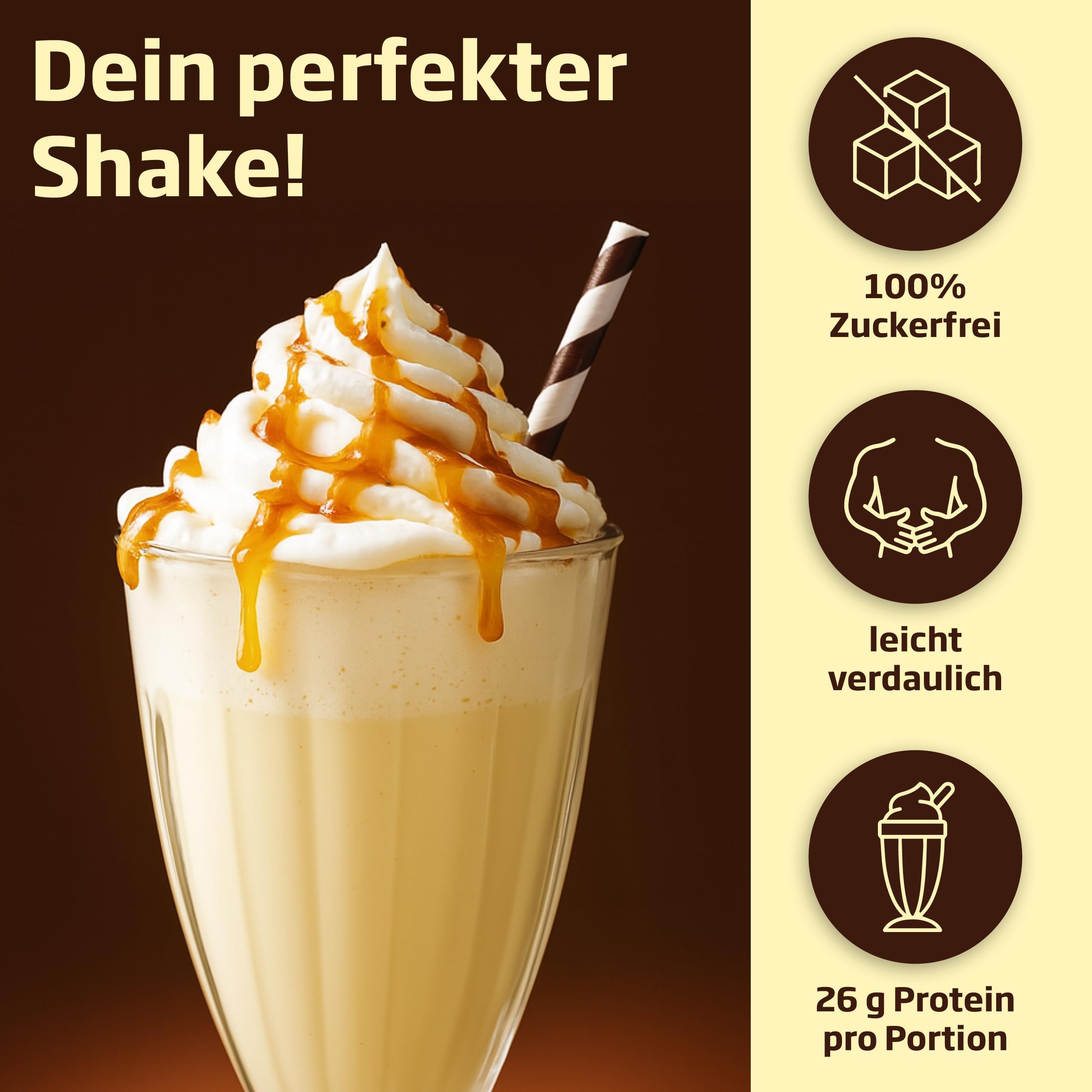 AnovonA defineo Proteinpulver: Effektiver Gewichtsverlust & Muskelaufbau mit sättigendem Mahlzeitenersatz – Reich an Vitaminen, Mineralstoffen & Glucomannan- Glutenfrei | Banana-Caramel, 560 g.
