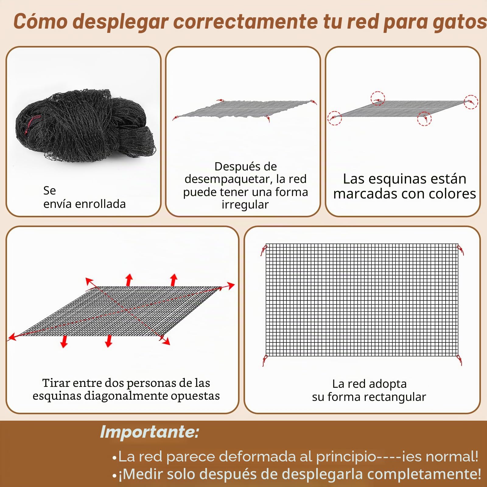 Aystkniet Red para gatos para balcón sin taladrar, incluye gancho adhesivo y adhesivo de silicona, 3 x 2 m, 4 x 2 m, 6 x 2 m, 8 x 2 m, 10 x 2 m, 4 x 3 m, 6 x 3 m, 8 x 3 m, 10 x 3 m, 12 x 3 m, 16 x 3 m