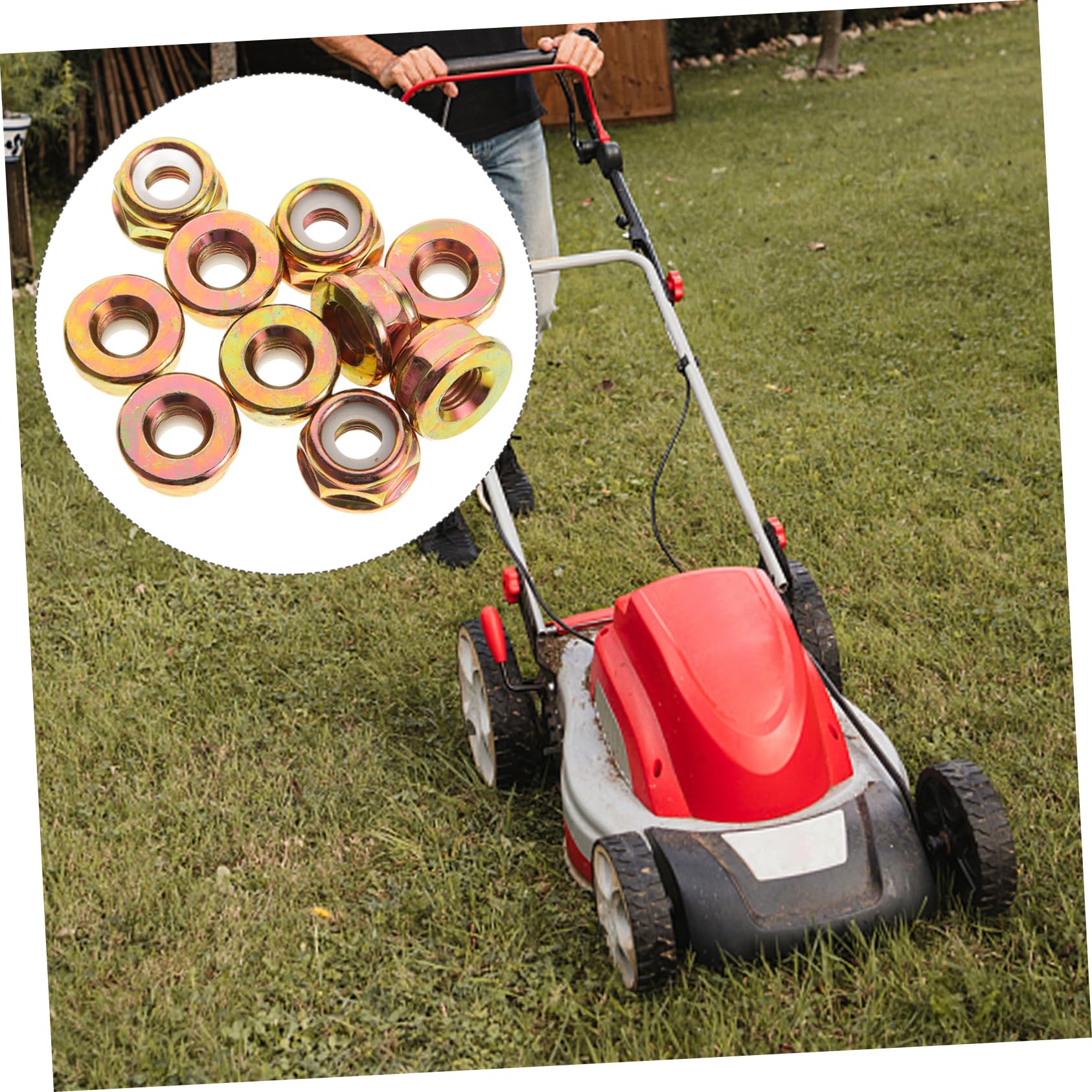 BESPORTBLE 50piezas Tuerca para Cuchilla De Cortacésped Accesorios De Repuesto para Desbrozadora Diseño De Rosca Inversa para Mejor Sujeción Compatible Máquinas De Jardinería