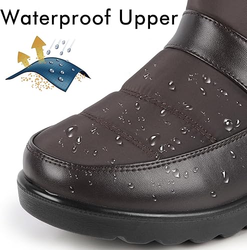 Miniatura 6 de Viapipa Womens Winter Snow Boots Waterproof Mid Calf Boots Outdoor Warm Fur Lined Anti Slip Zipper Comfortable Boot for Women