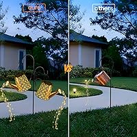 Vista 6 de Mousike Luces solares para decoración de jardín al aire libre, linterna colgante grande, impermeable, regadera, luces de paisaje, decoraciones