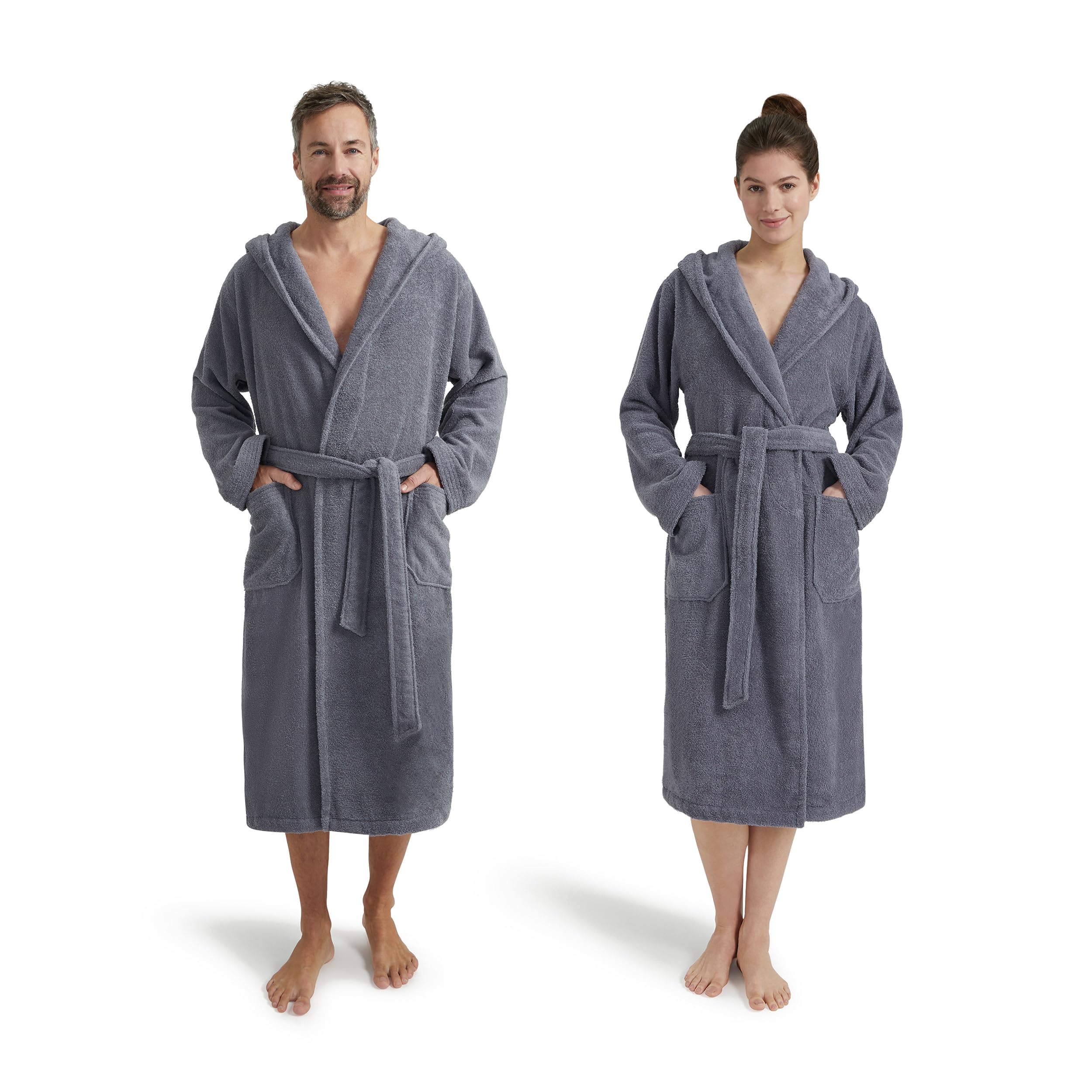 Möve Superwuschel hooded bathrobe in size XXL made of 100% cotton, stone