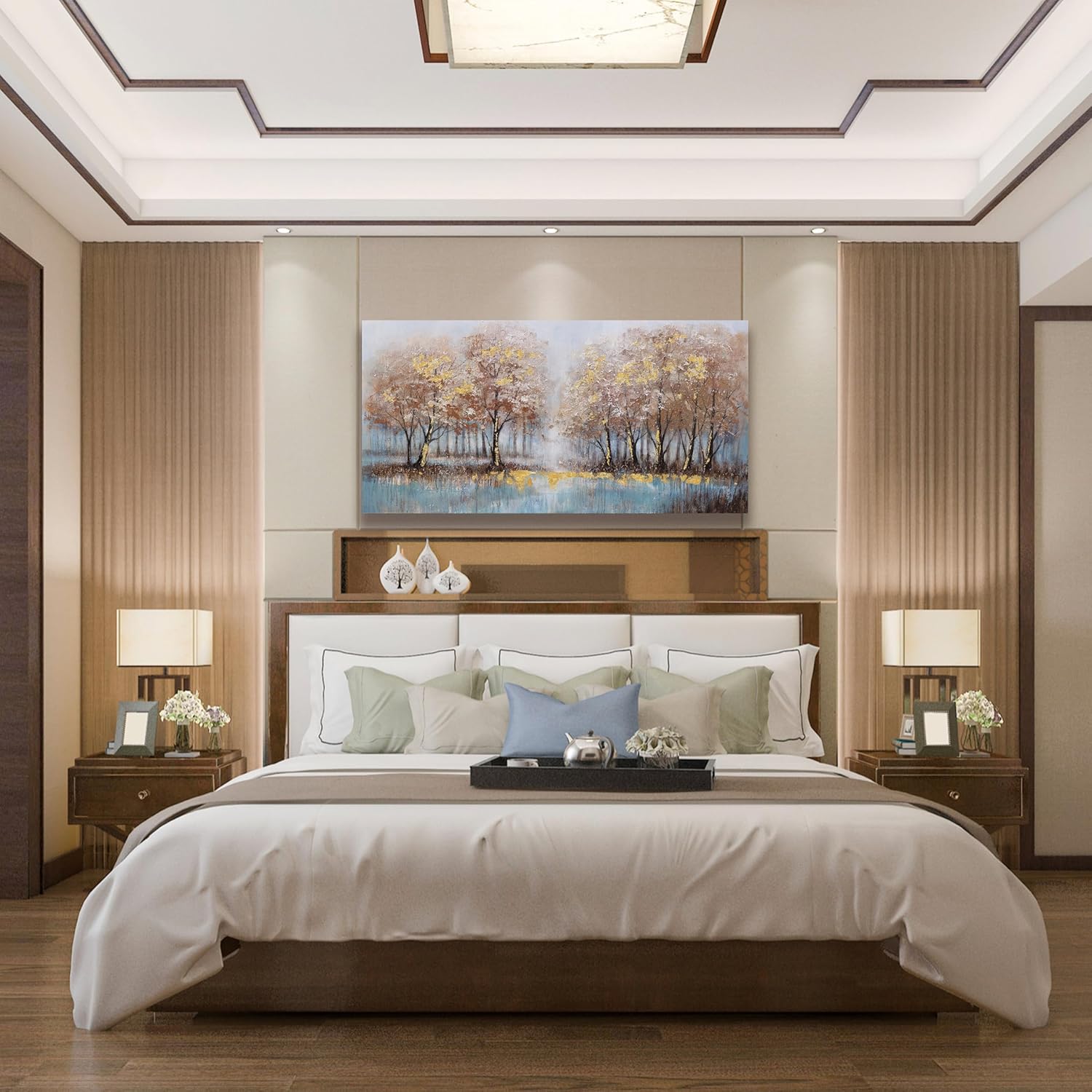 Yuaxker Tree of Life Canvas Painting Brown and Gold Tree Wall Art Large Modern Aesthetic Wall Decor for Living Room, Bedroom, Dining Room Office Home Decor Artwork 30x60 inch