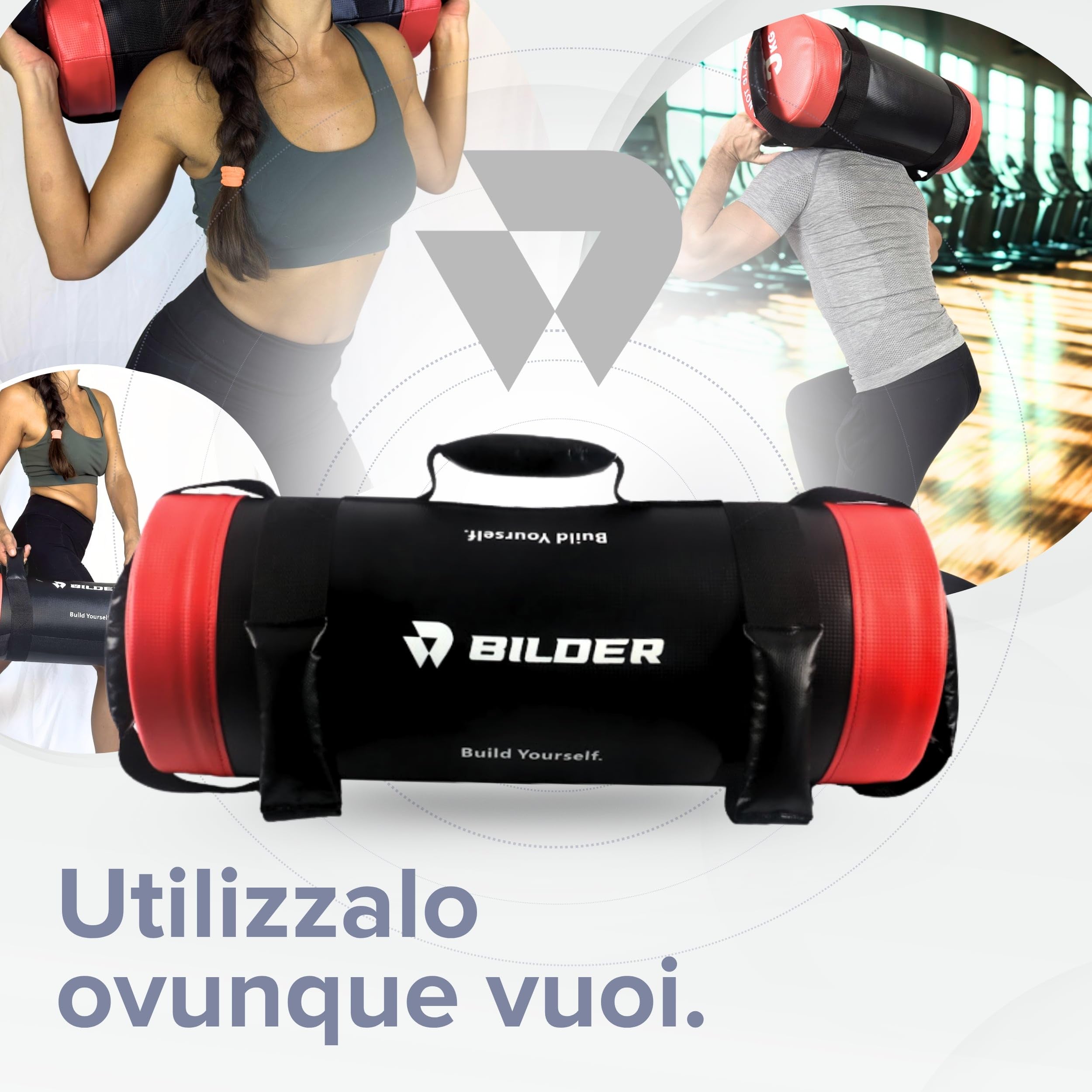 BILDER - Powerbag Compatto 5 Kg con Sabbia Metallica, Sandbag Fitness per Forza, Resistenza e Core Training, Sacco Pesi Palestra con Maniglie Multiple, Attrezzi Palestra Casa per Allenamento Completo
