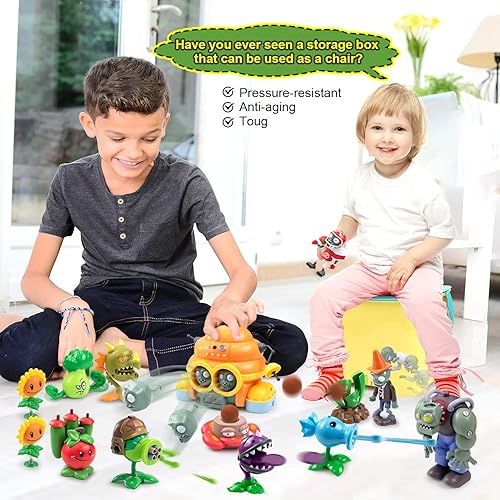 Miniatura 7 de Maikerry PVZ Toys - Juego de 21 figuras de acción, gran regalo para niños y fanáticos, cumpleaños y fiesta, con mapa de campo de batalla impermeable