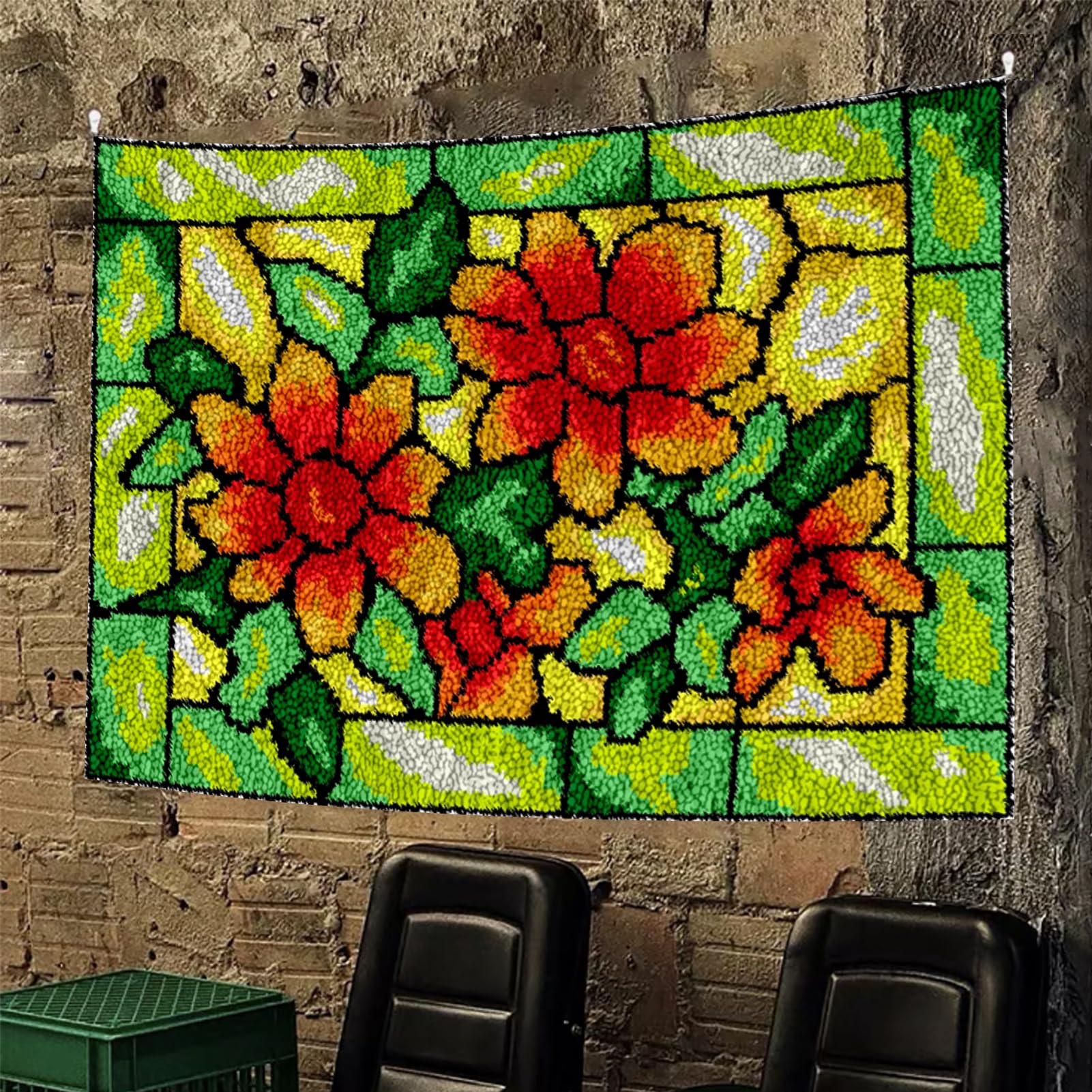 Tehocwiz 140x160 cm dywaniki do tworzenia i płótna zestawy haczyków do zatrzasków do haftu krzyżykowego zestaw do robienia ściegów zestaw łat hak zestaw gobelinowy dla dorosłych, początkujących