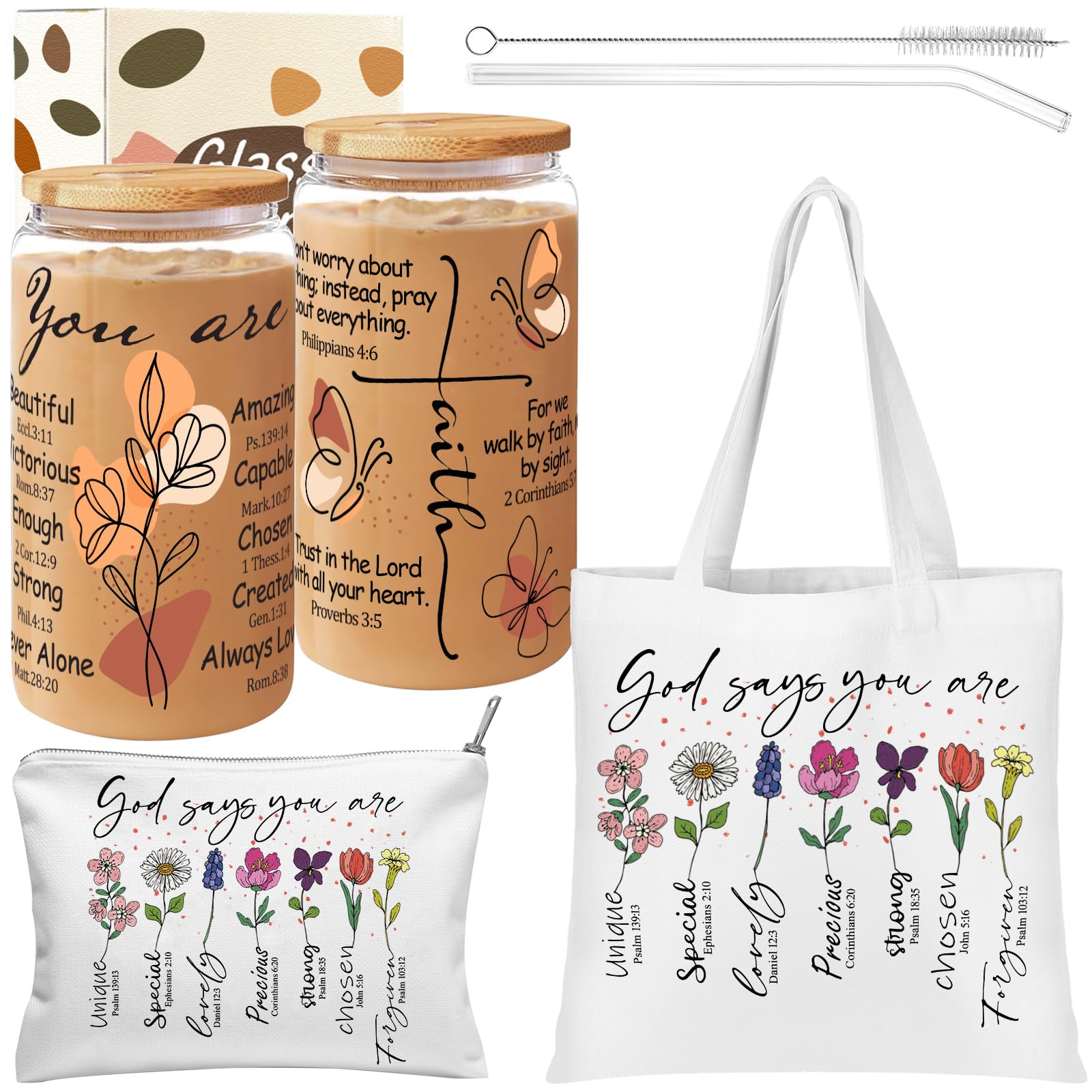 Christian Religious Gifts for Women, Best Friend Sister Mom Christmas Birthday Gifts for Women Faith, Bible Bags for Her, God Says You Are Gifts Box